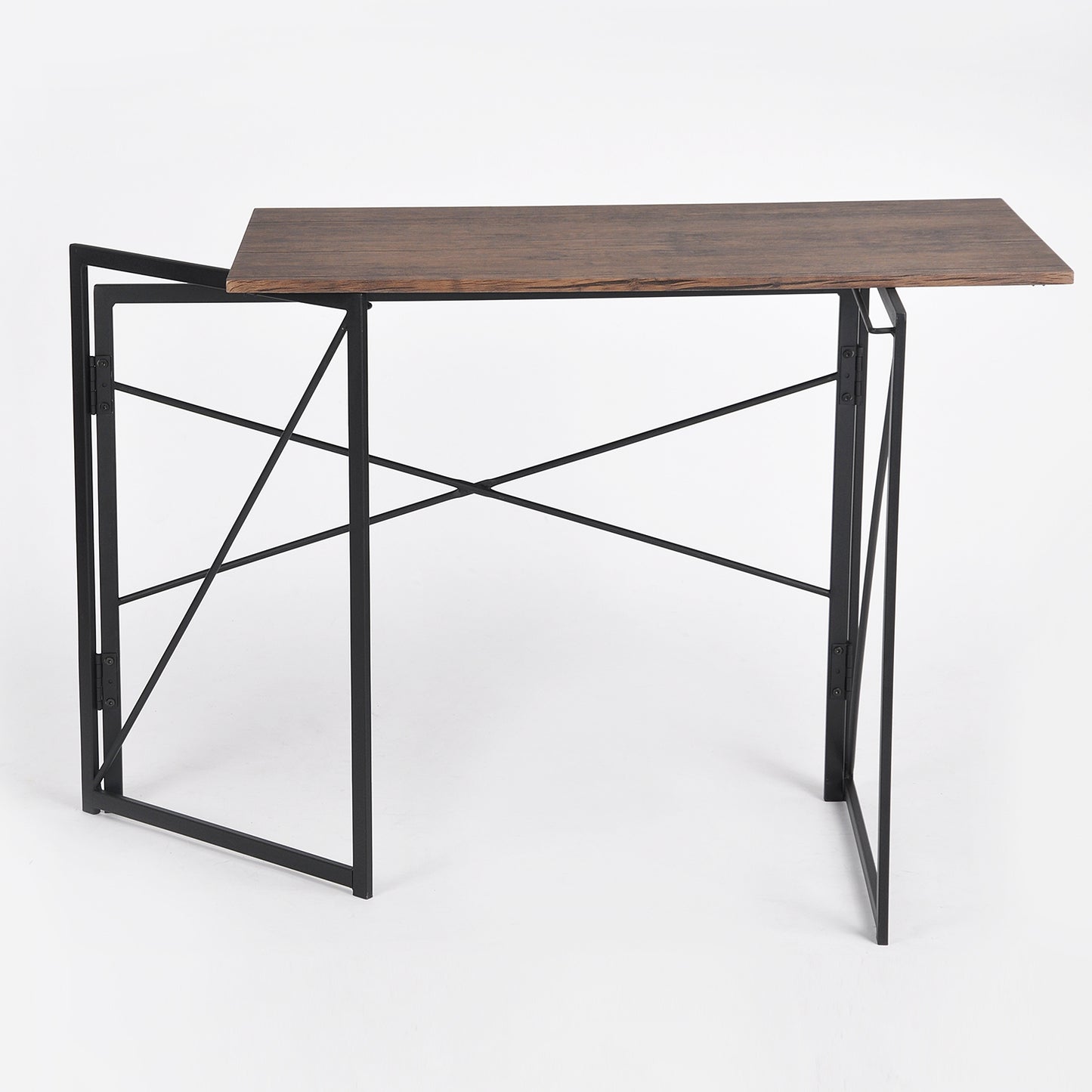Modern Foldable Steel Frame Desk - HARPER BLACK DESK 110CM