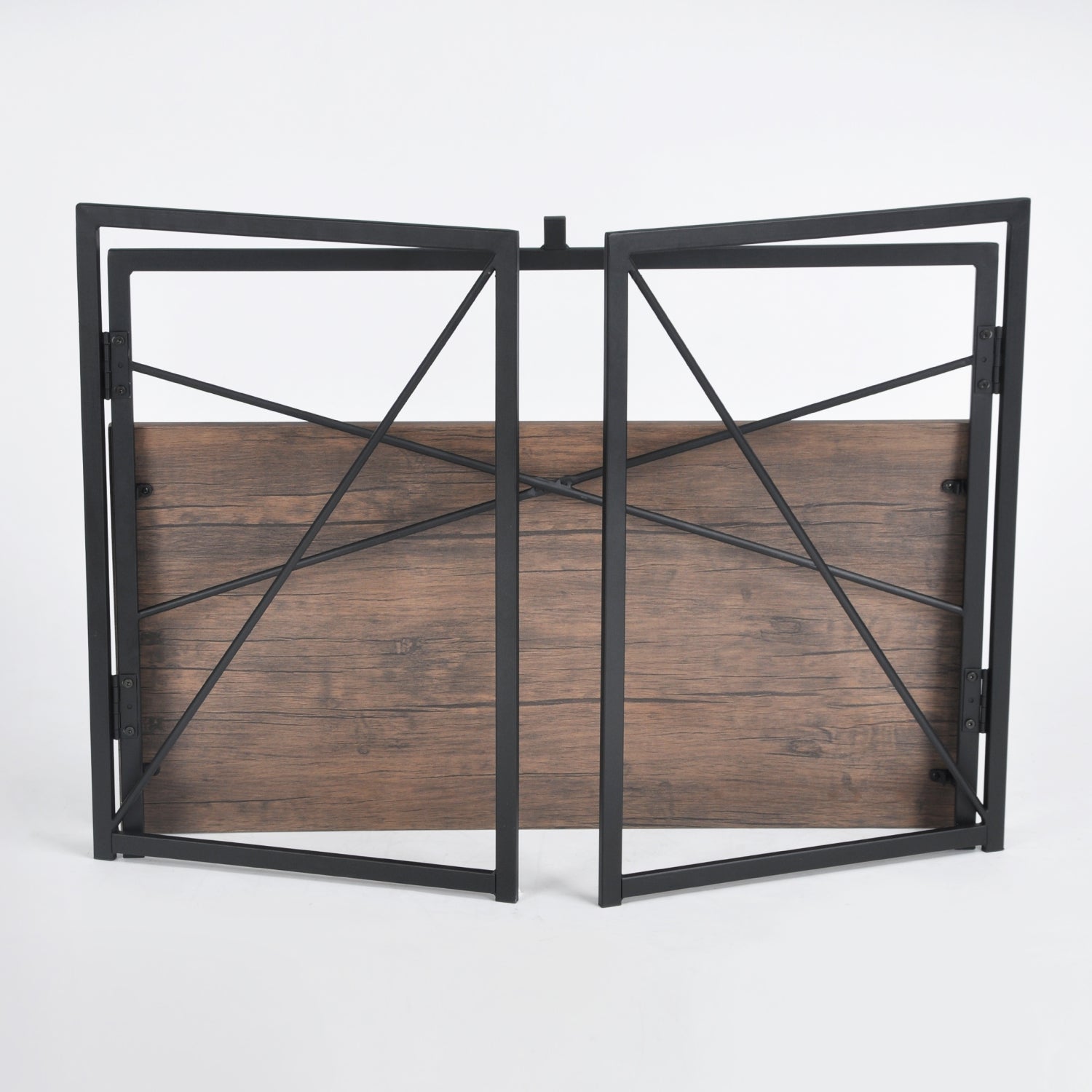 Modern Foldable Steel Frame Desk - HARPER BLACK DESK 110CM