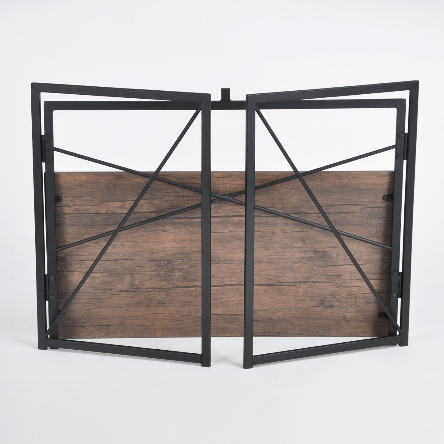 Modern Foldable Steel Frame Desk - HARPER BLACK DESK 110CM