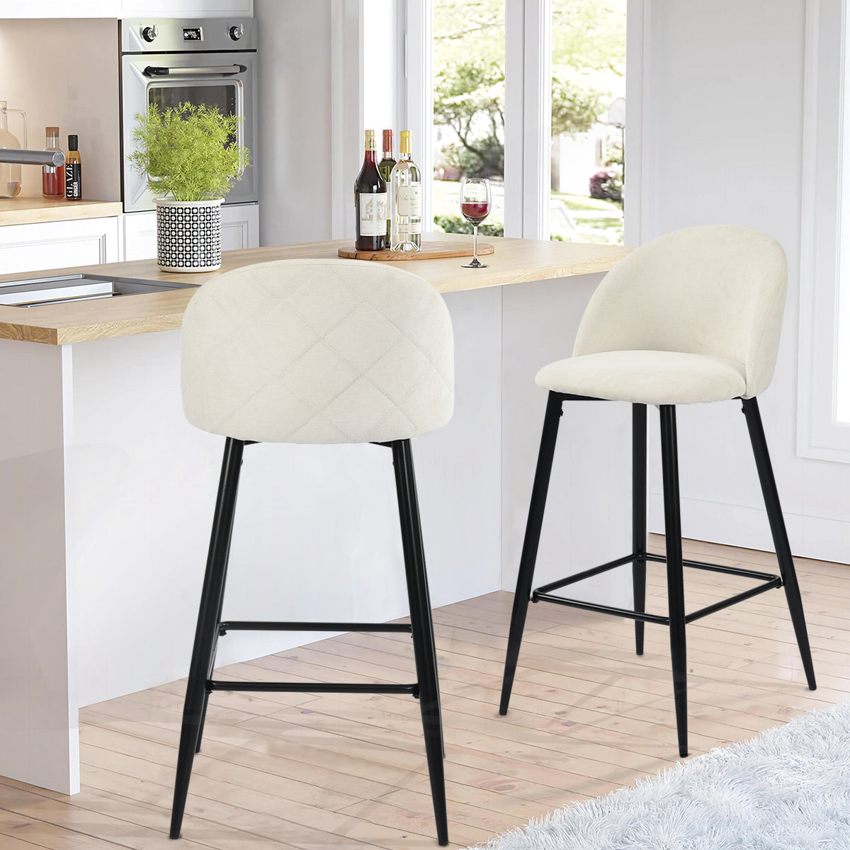 Haseeb Terry Black Bar Stool