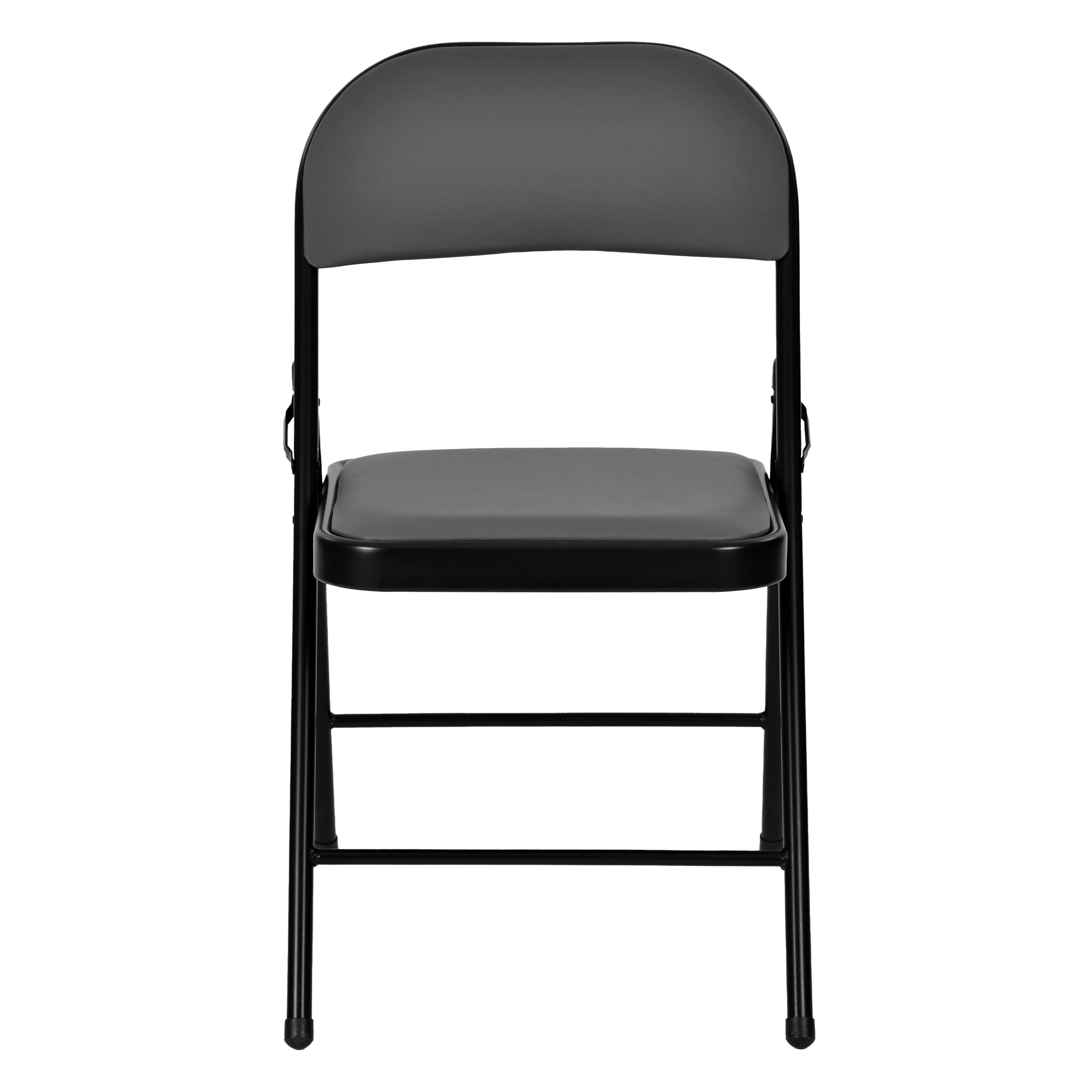 Modern Folding Chair, Grey PVC & Metal - FAIR PVC CHILI RED 6 PCS GREY