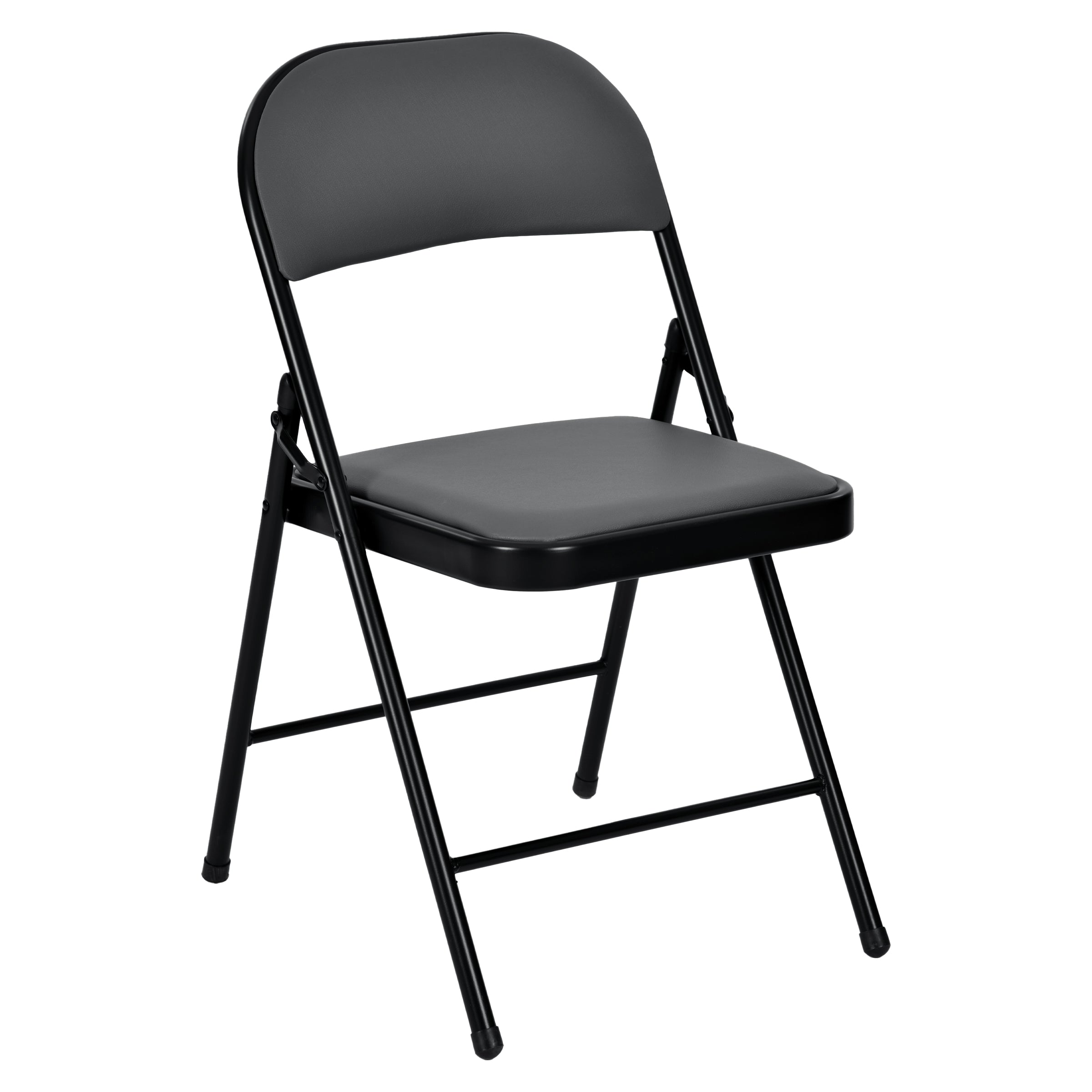 Modern Folding Chair, Grey PVC & Metal - FAIR PVC CHILI RED 6 PCS GREY