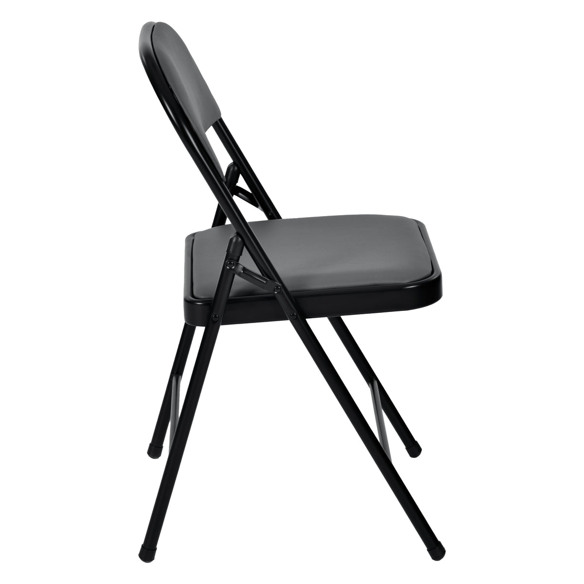 Modern Folding Chair, Grey PVC & Metal - FAIR PVC CHILI RED 6 PCS GREY