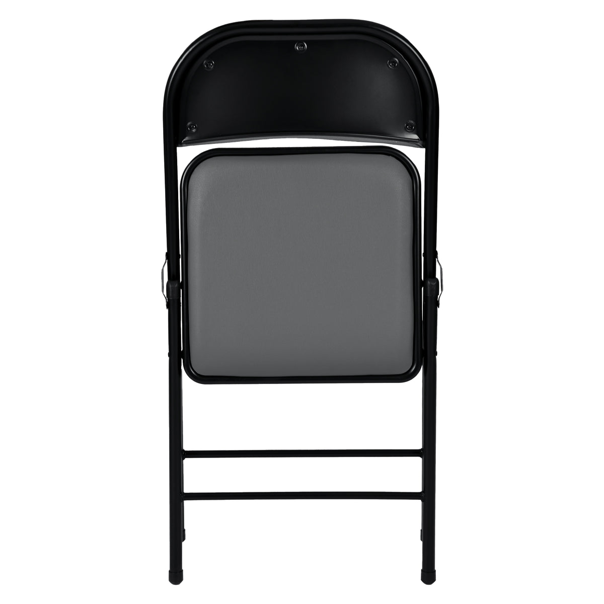 Modern Folding Chair, Grey PVC & Metal - FAIR PVC CHILI RED 6 PCS GREY