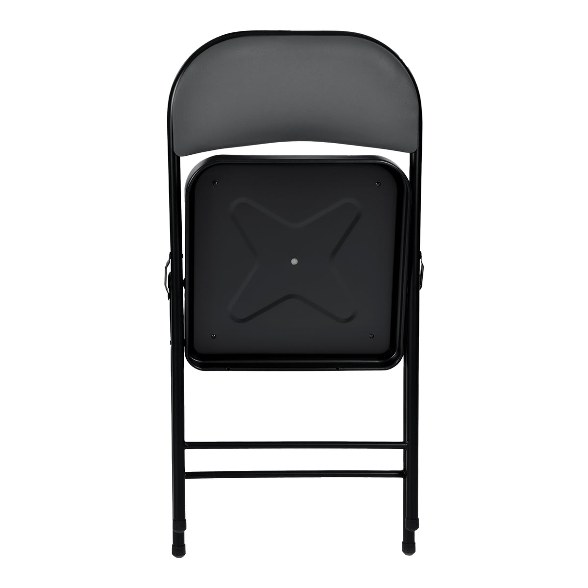 Modern Folding Chair, Grey PVC & Metal - FAIR PVC CHILI RED 6 PCS GREY