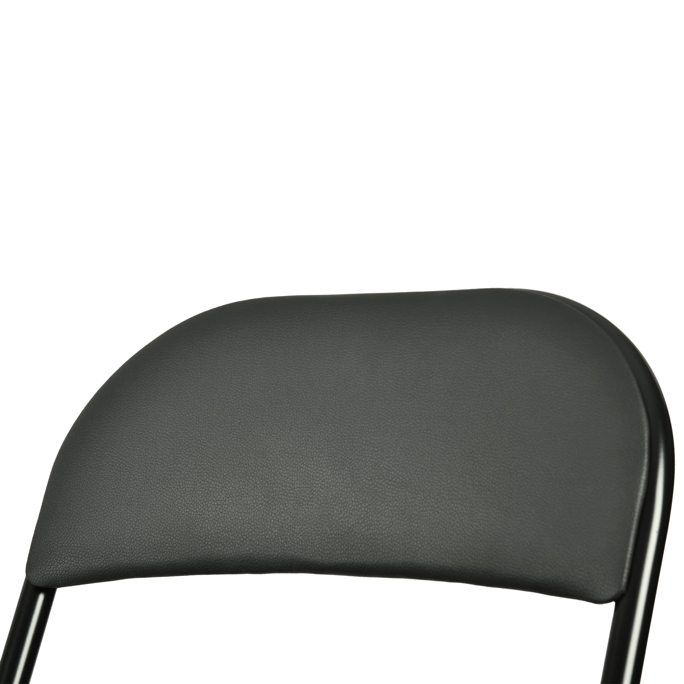 Modern Folding Chair, Black PVC & Metal, 6 PCS Set - FAIR PVC CHILI RED