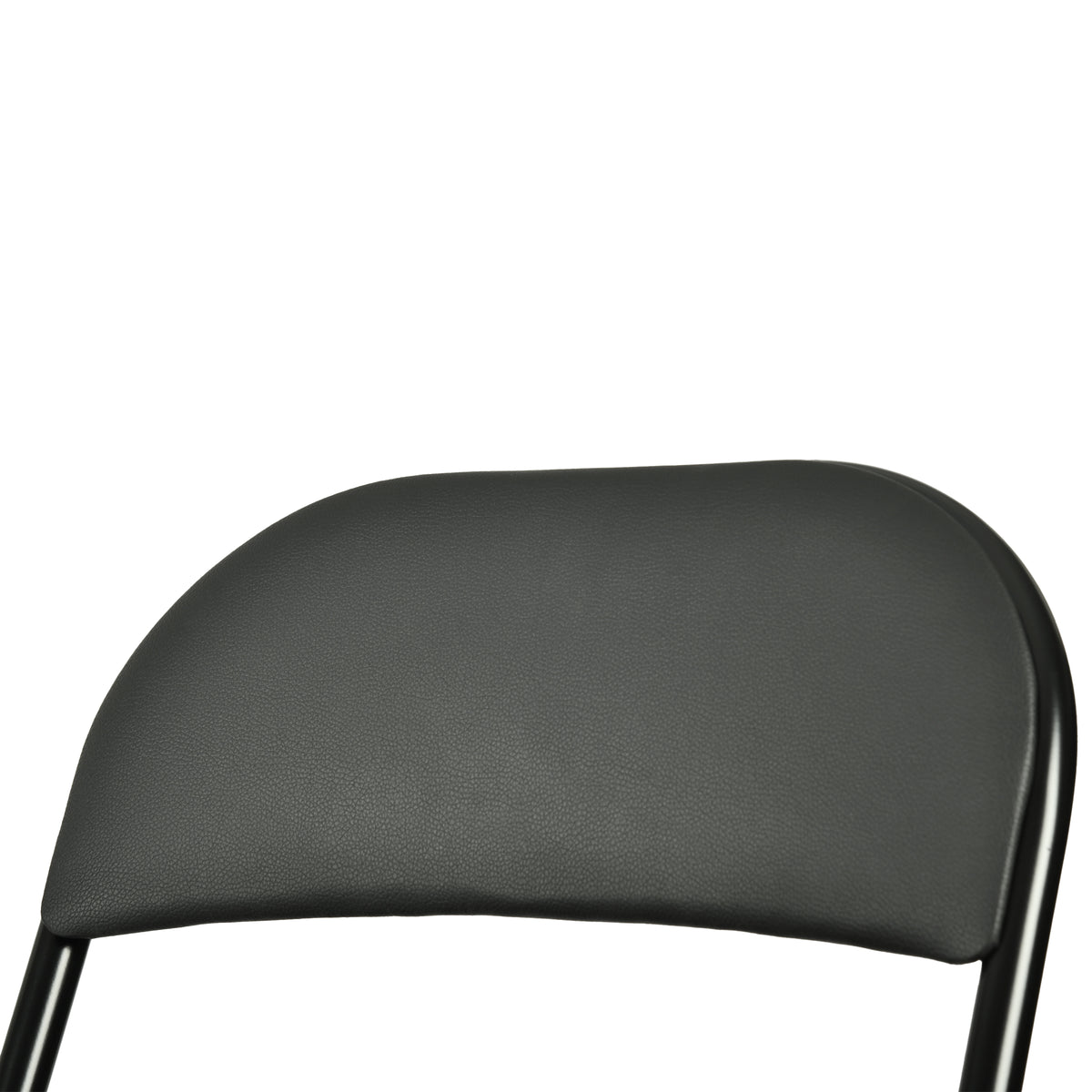 Modern Folding Chair, Black PVC & Metal, 6 PCS Set - FAIR PVC CHILI RED