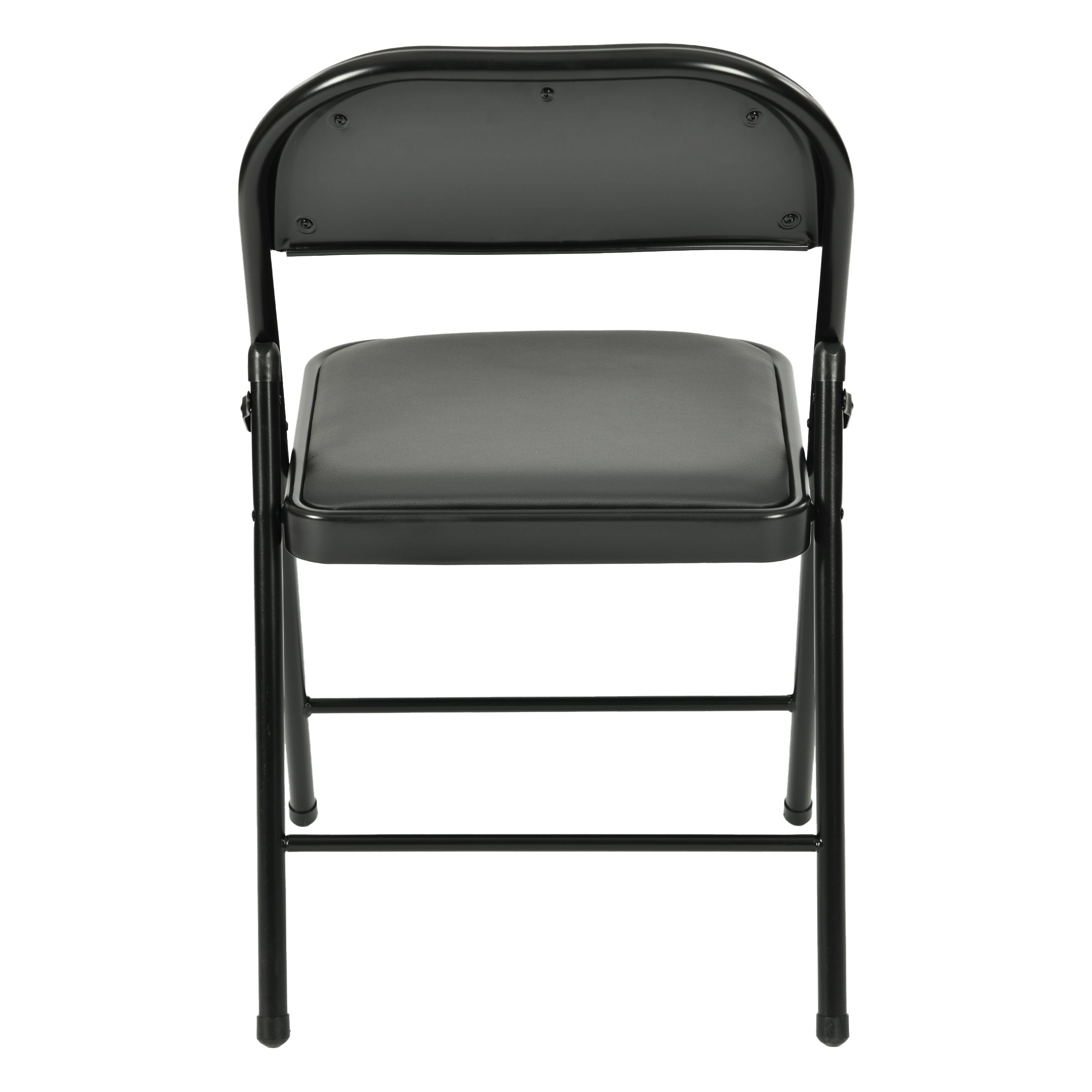 Modern Folding Chair, Black PVC & Metal, 6 PCS Set - FAIR PVC CHILI RED