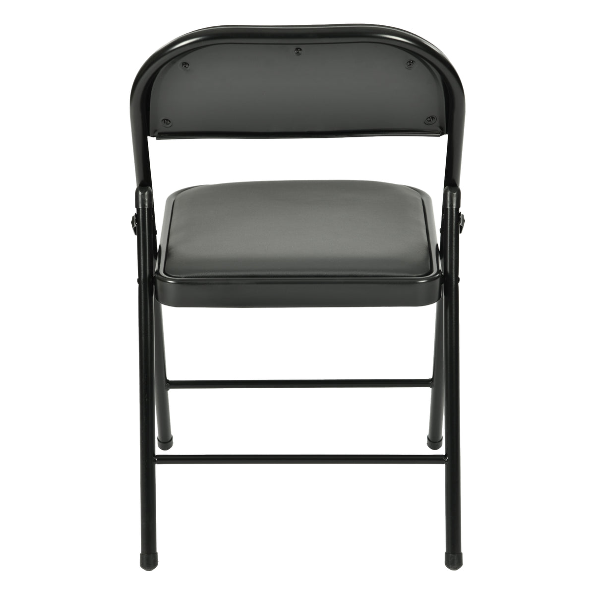 Modern Folding Chair, Black PVC & Metal, 6 PCS Set - FAIR PVC CHILI RED