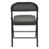 Modern Folding Chair, Black PVC & Metal, 6 PCS Set - FAIR PVC CHILI RED