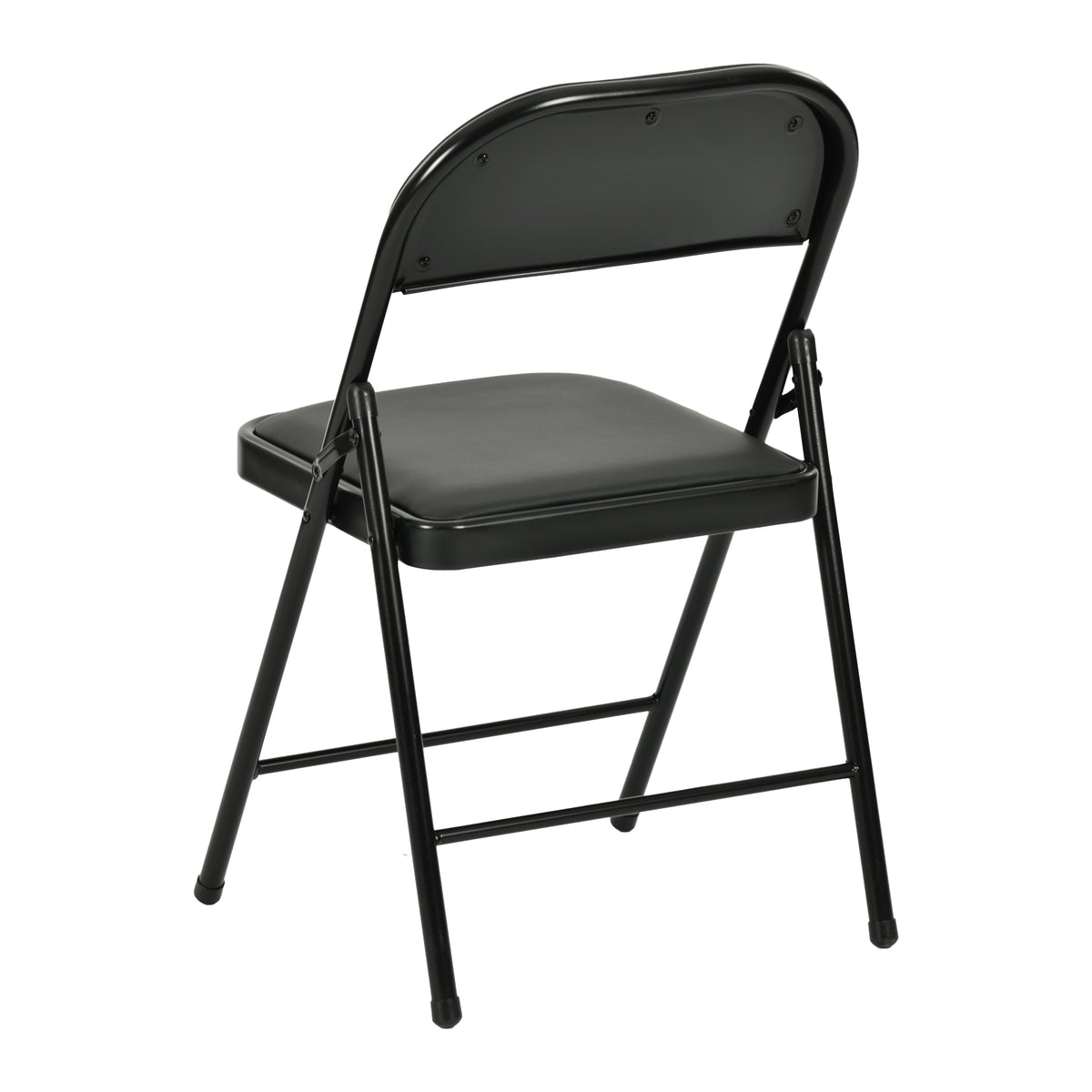 Modern Folding Chair, Black PVC & Metal, 6 PCS Set - FAIR PVC CHILI RED