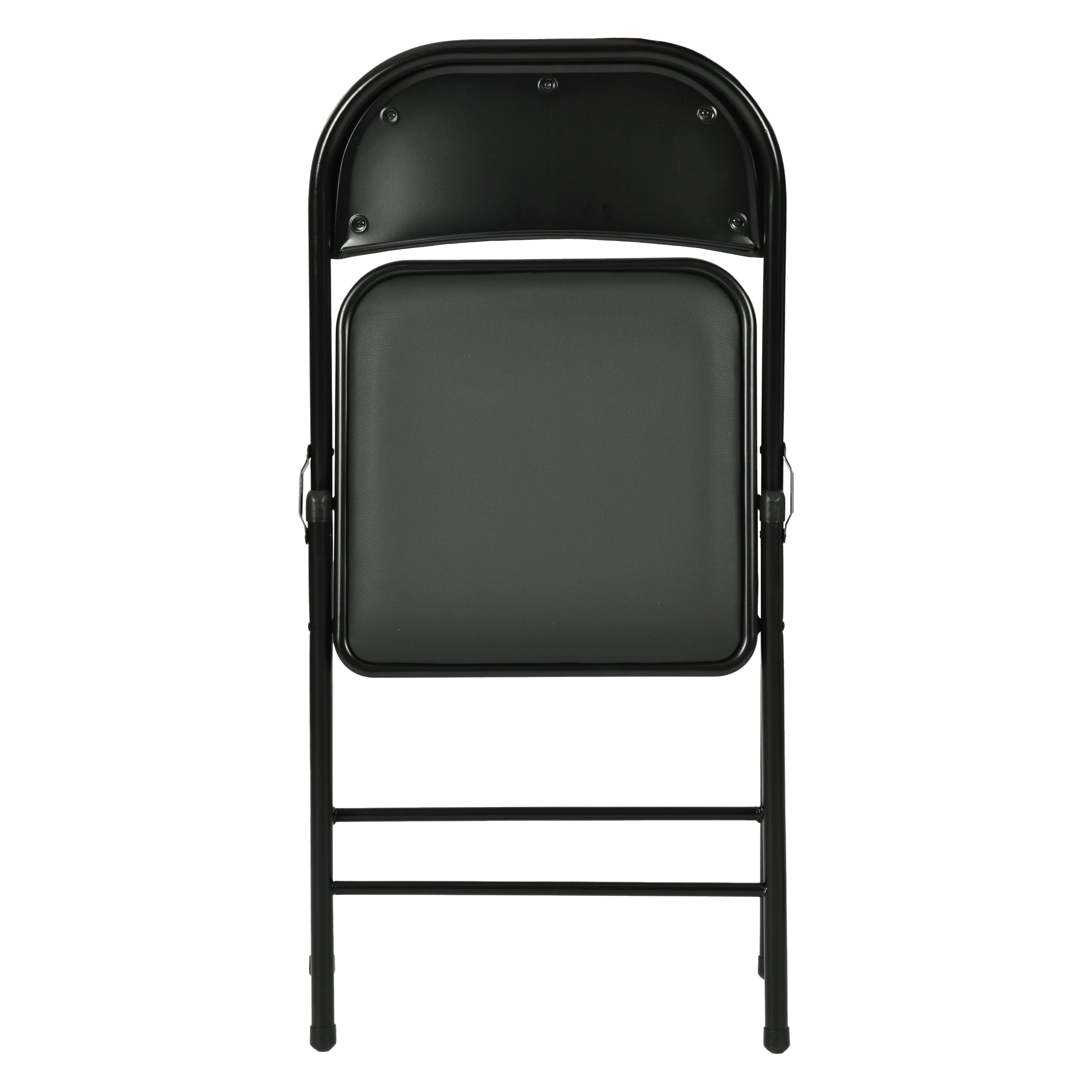 Modern Folding Chair, Black PVC & Metal, 6 PCS Set - FAIR PVC CHILI RED