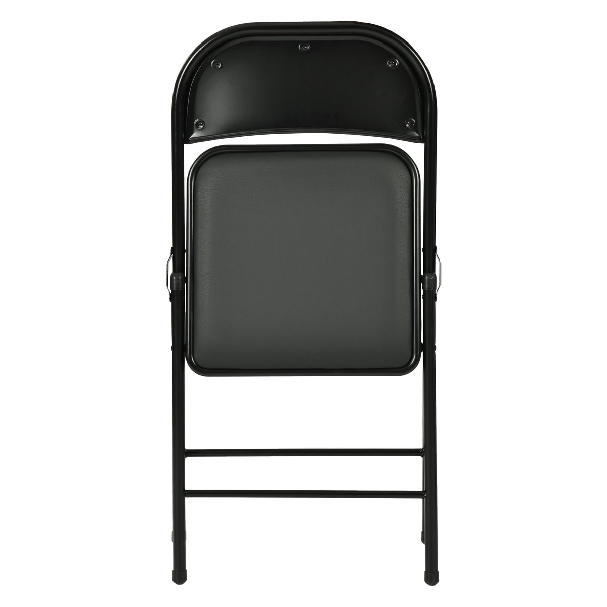 Modern Folding Chair, Black PVC & Metal, 6 PCS Set - FAIR PVC CHILI RED