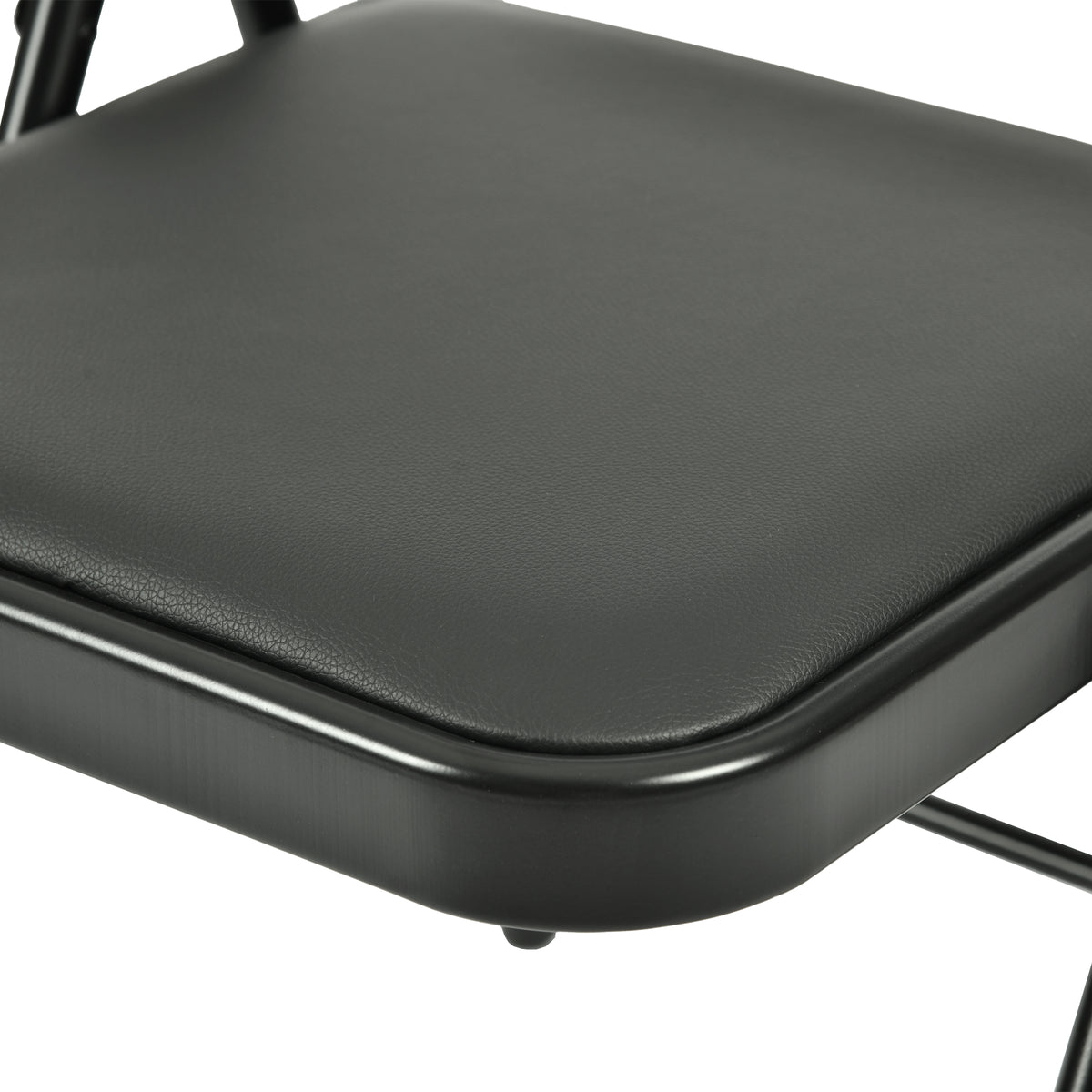 Modern Folding Chair, Black PVC & Metal, 6 PCS Set - FAIR PVC CHILI RED