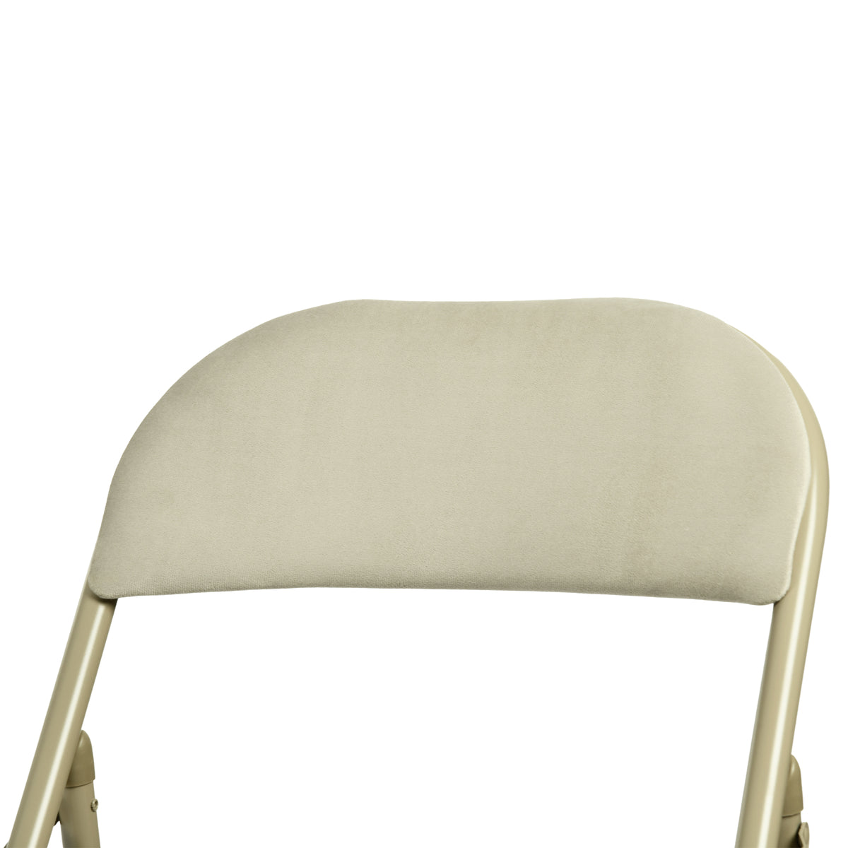 Modern Velvet Folding Chair, Metal Frame - FAIR VELVET BEIGE