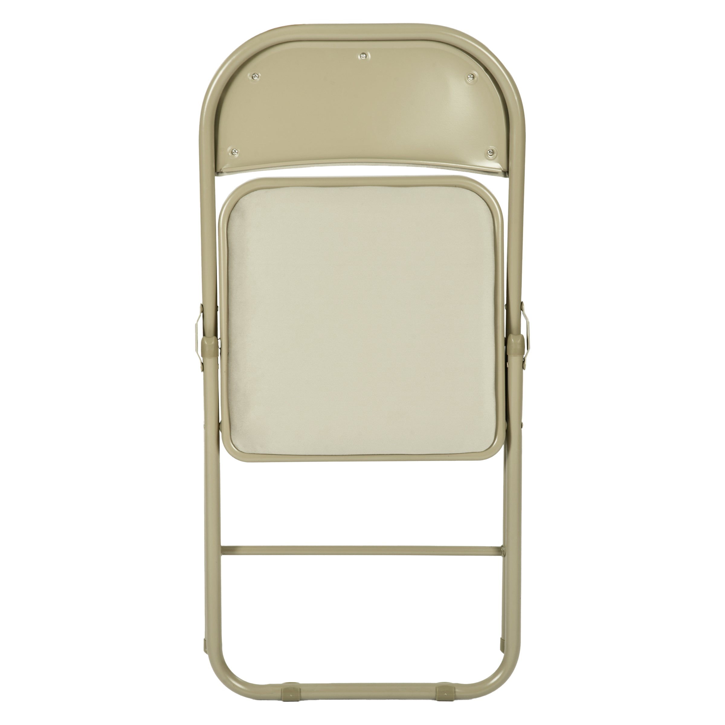 Modern Velvet Folding Chair, Metal Frame - FAIR VELVET BEIGE