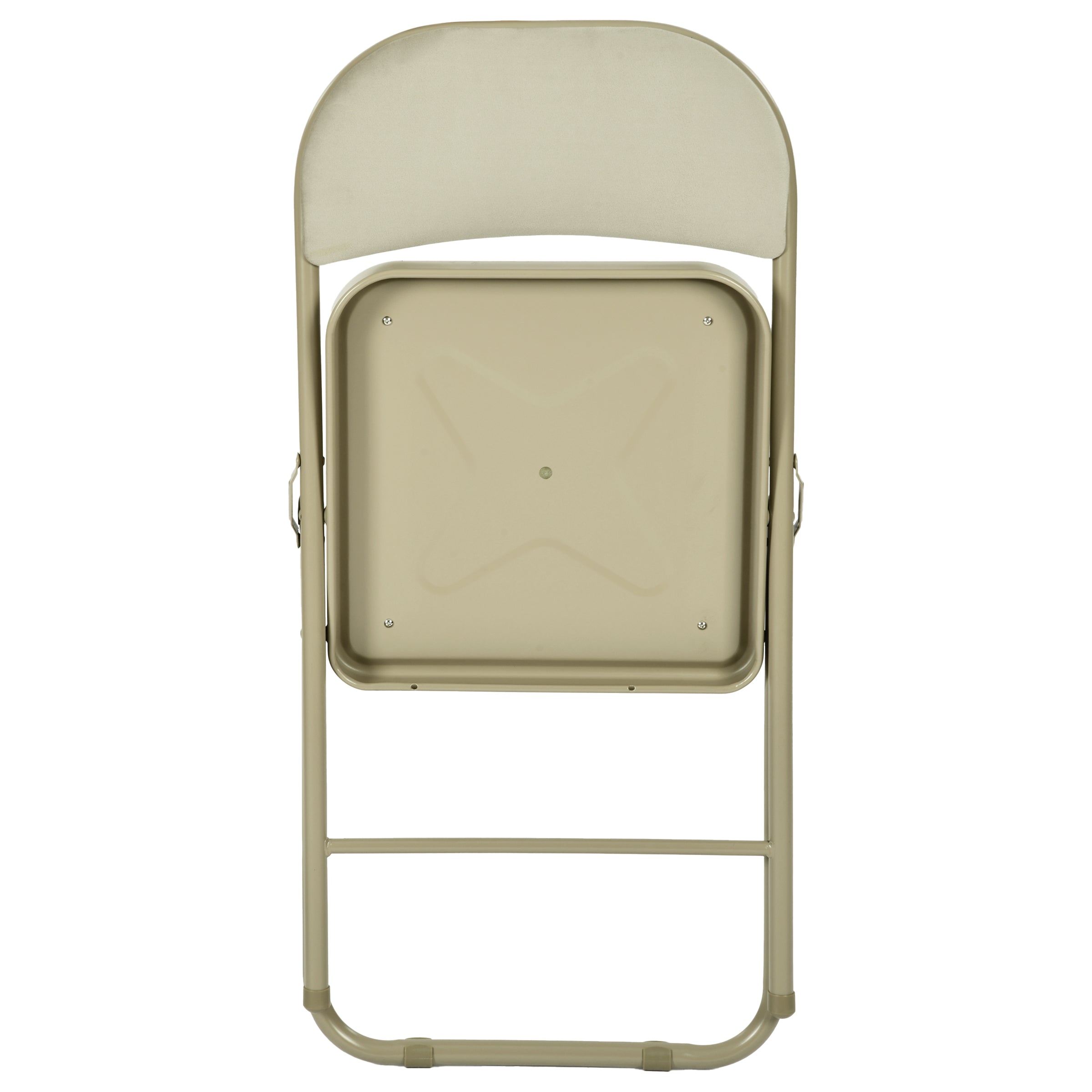Modern Velvet Folding Chair, Metal Frame - FAIR VELVET BEIGE