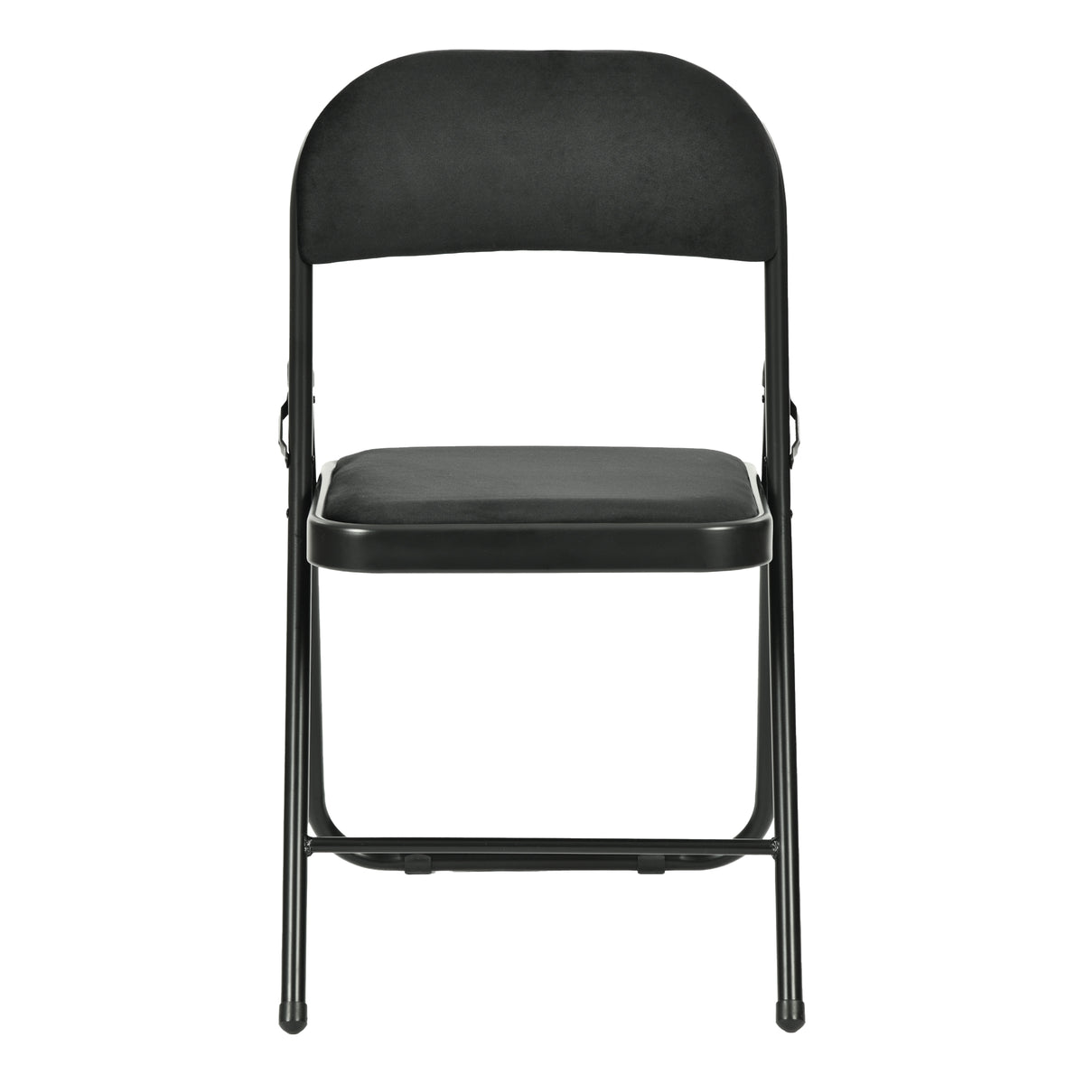 Modern Velvet Folding Chair, Metal Frame - FAIR VELVET BLACK 6PCS