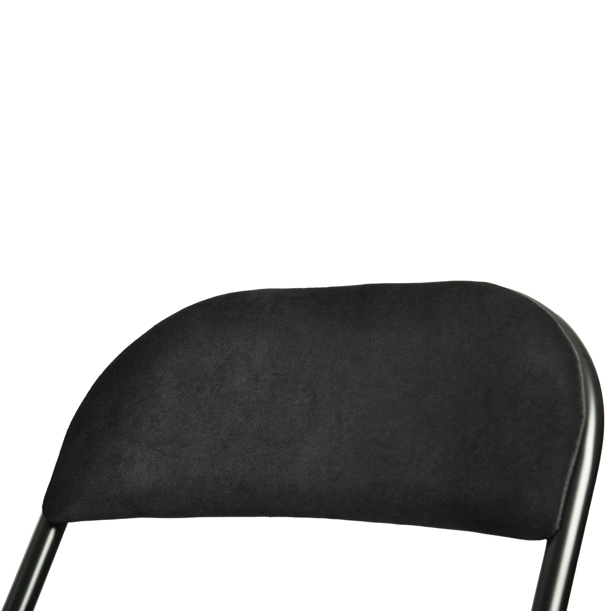 Modern Velvet Folding Chair, Metal Frame - FAIR VELVET BLACK 6PCS