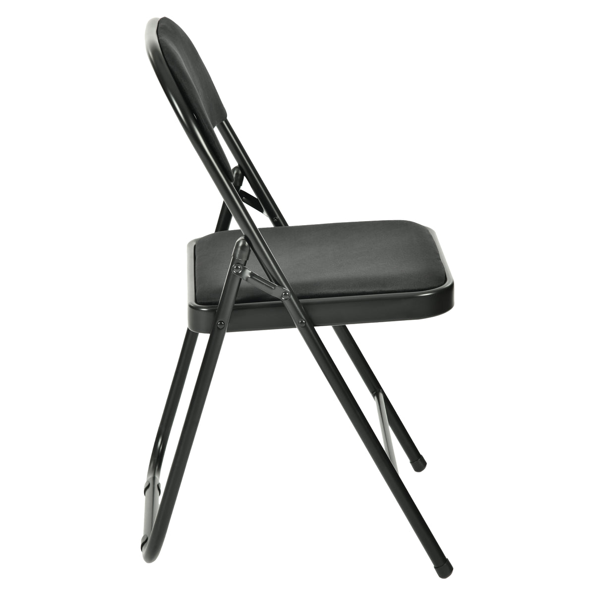 Modern Velvet Folding Chair, Metal Frame - FAIR VELVET BLACK 6PCS