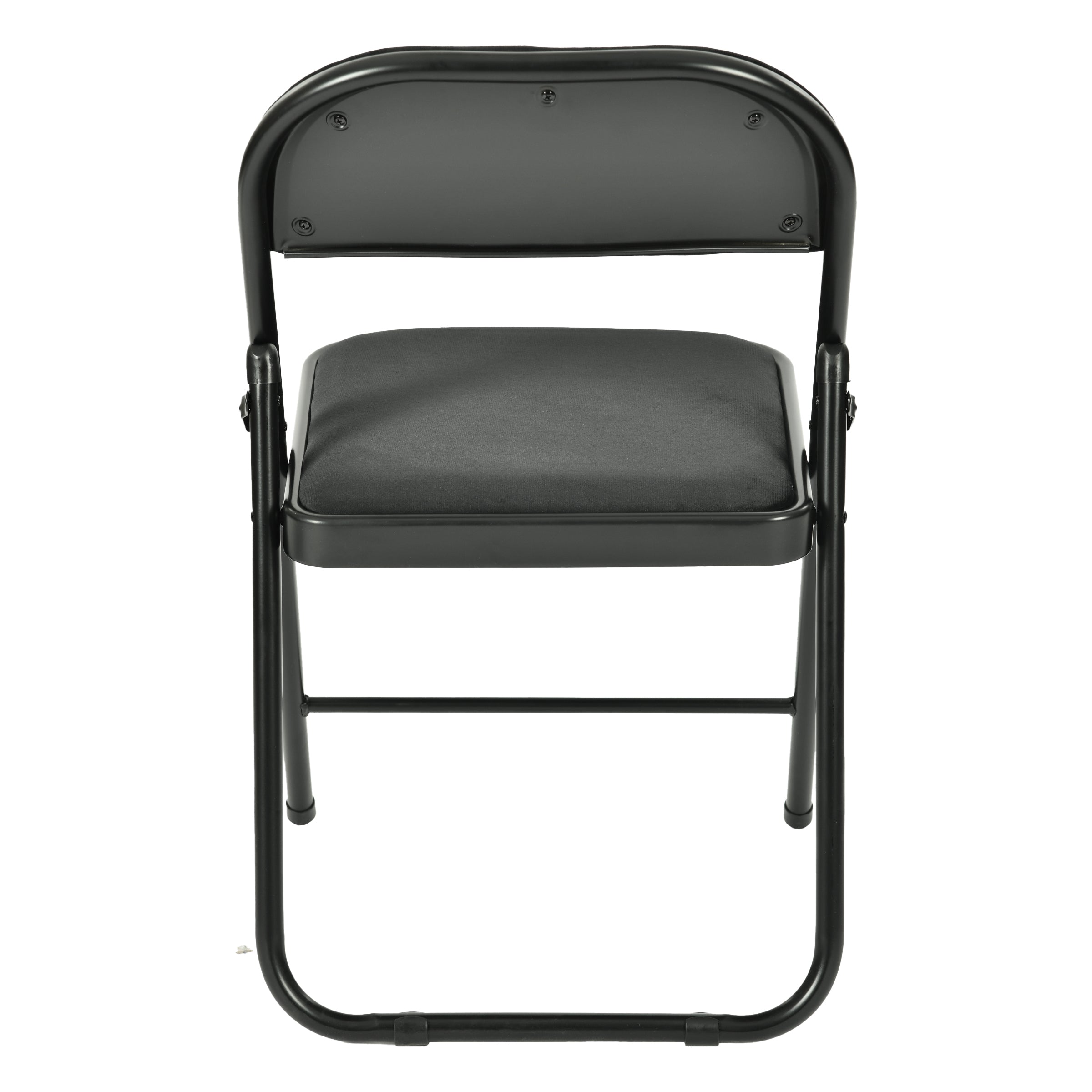 Modern Velvet Folding Chair, Metal Frame - FAIR VELVET BLACK 6PCS