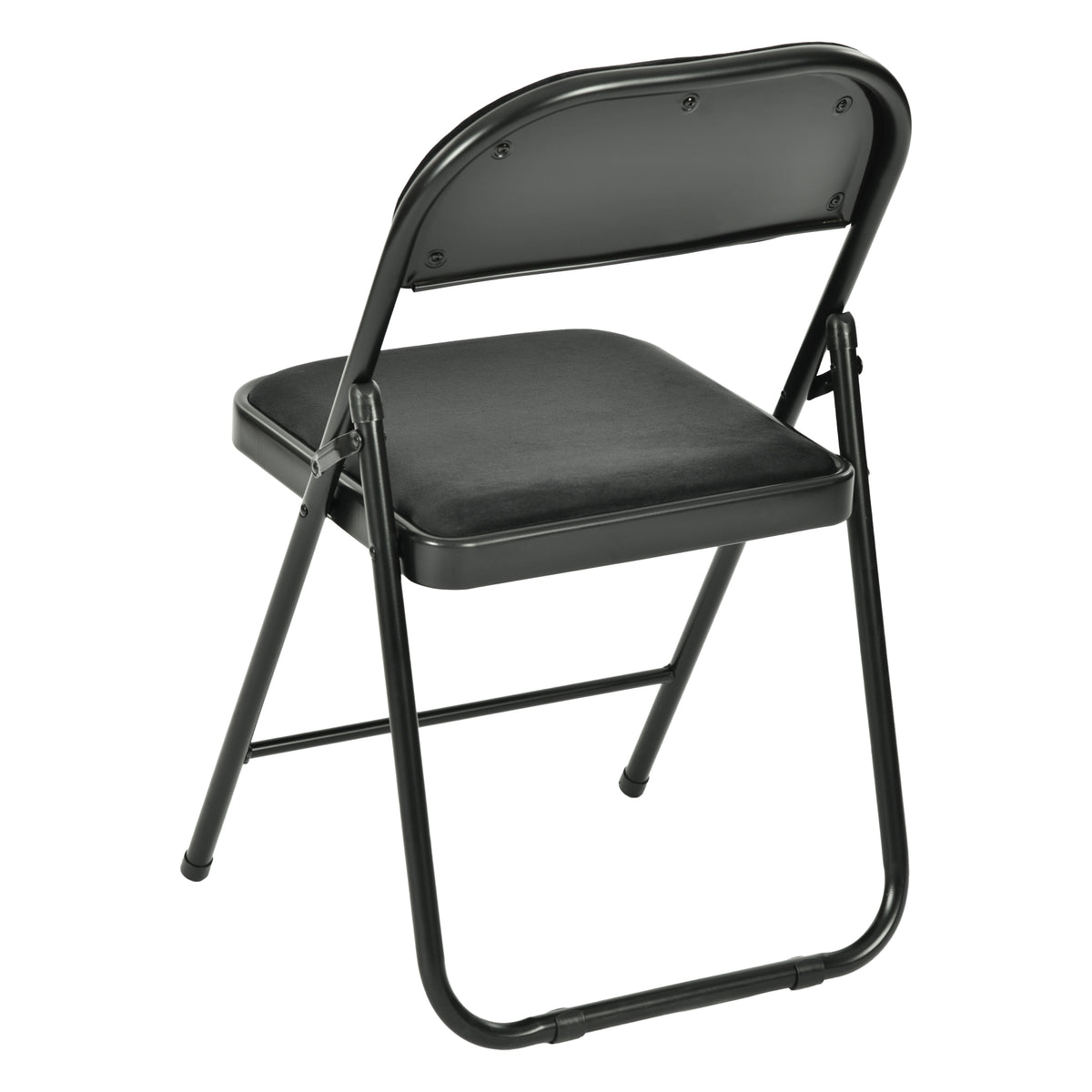Modern Velvet Folding Chair, Metal Frame - FAIR VELVET BLACK 6PCS