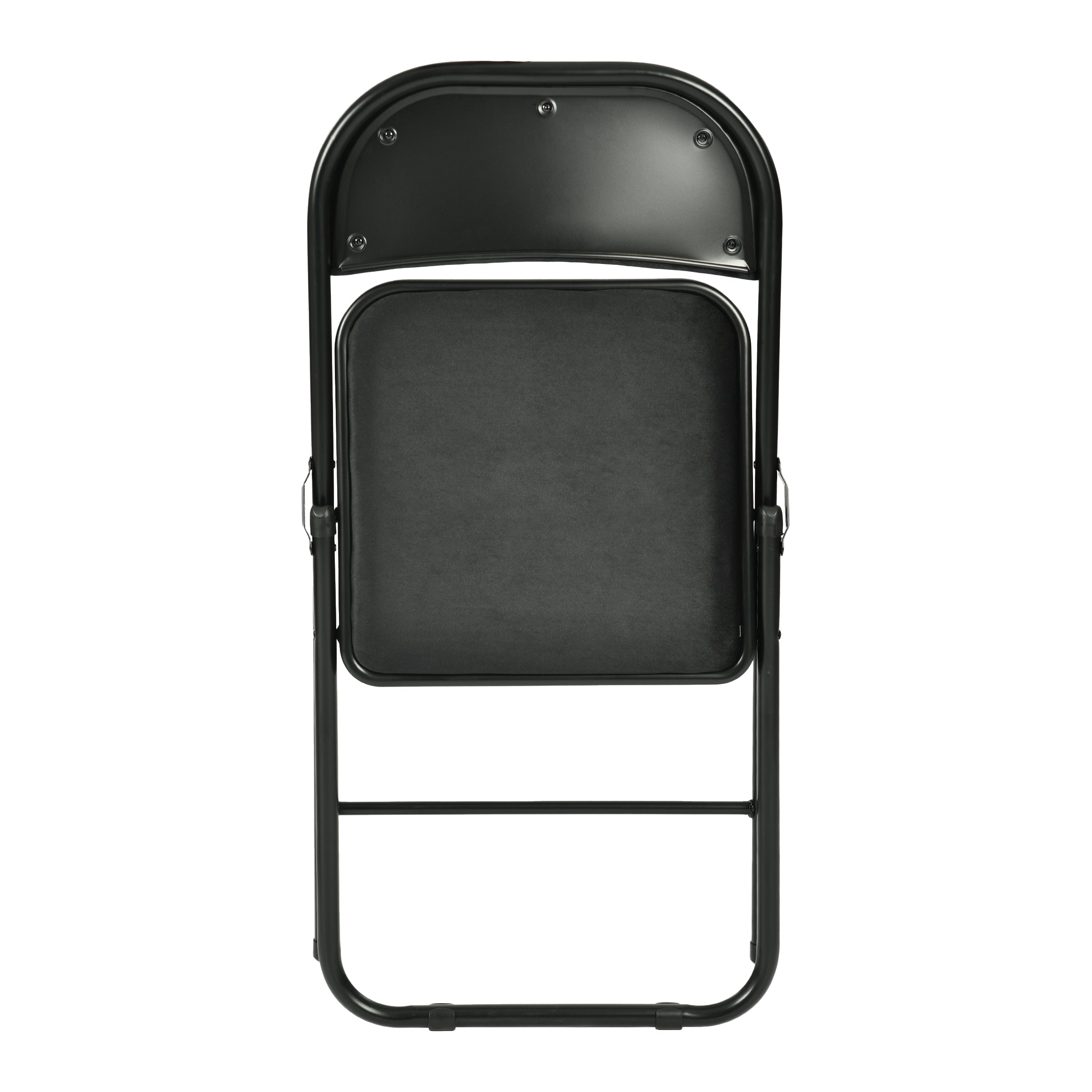 Modern Velvet Folding Chair, Metal Frame - FAIR VELVET BLACK 6PCS
