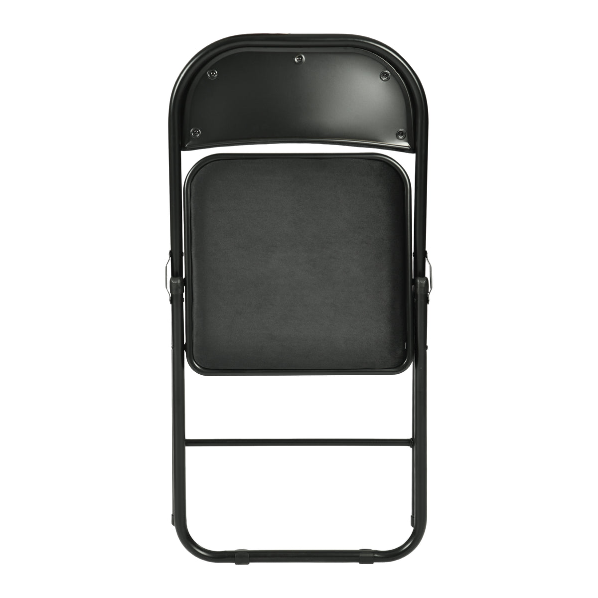 Modern Velvet Folding Chair, Metal Frame - FAIR VELVET BLACK 6PCS