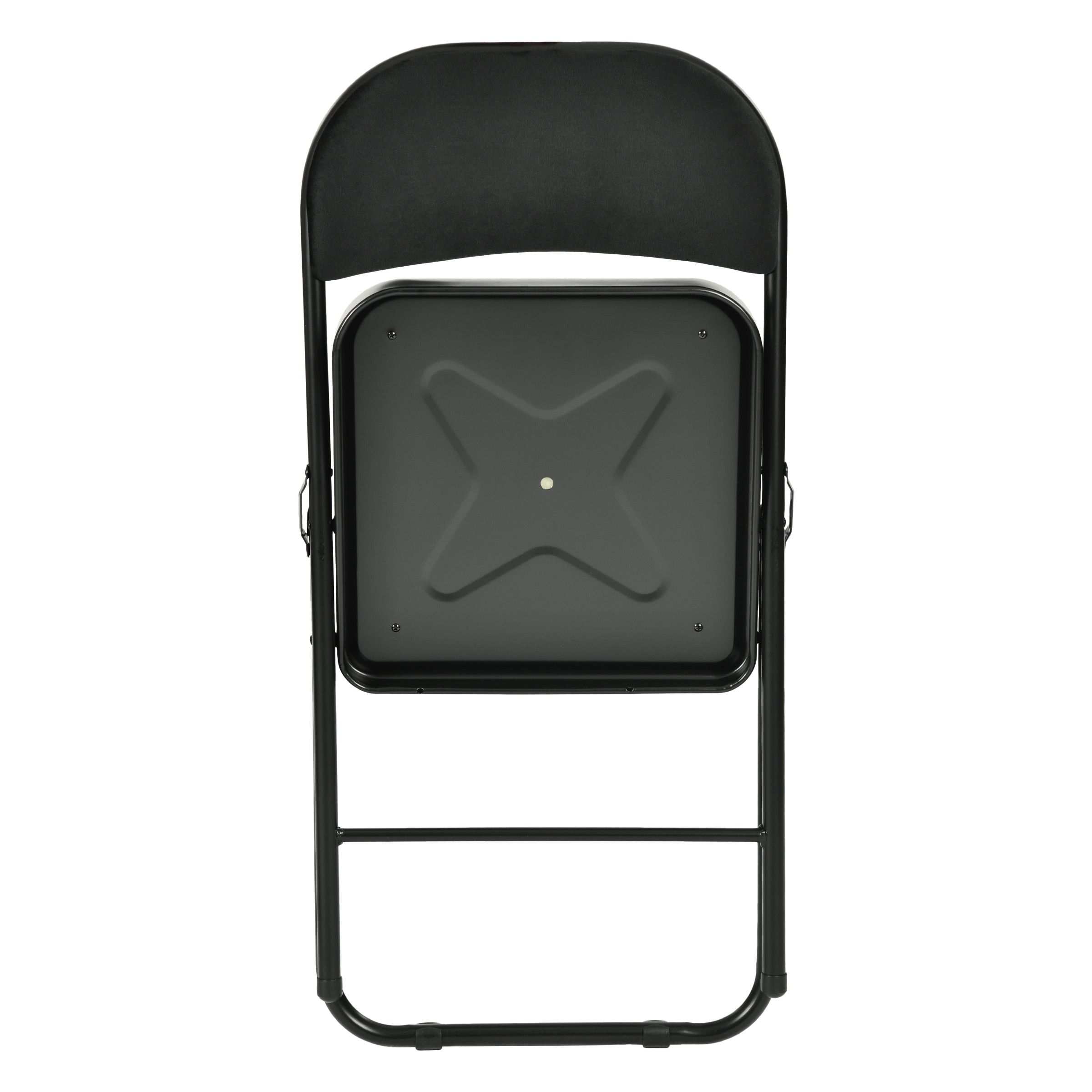 Modern Velvet Folding Chair, Metal Frame - FAIR VELVET BLACK 6PCS