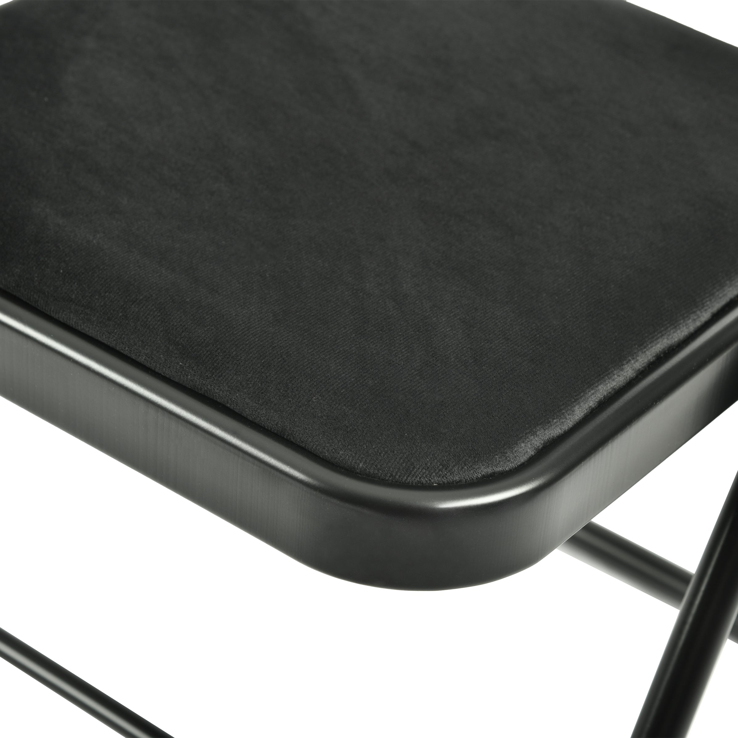 Modern Velvet Folding Chair, Metal Frame - FAIR VELVET BLACK 6PCS
