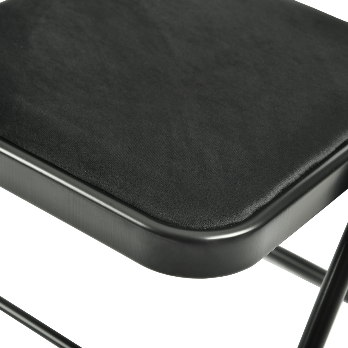 Modern Velvet Folding Chair, Metal Frame - FAIR VELVET BLACK 6PCS
