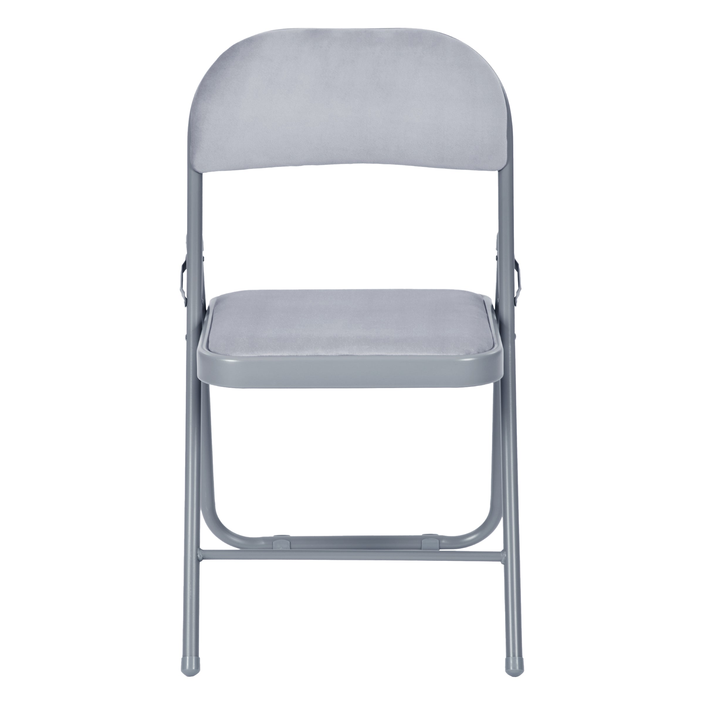 Modern Velvet Folding Chair Set, Light Grey - FAIR VELVET LIGHT GREY 6PCS