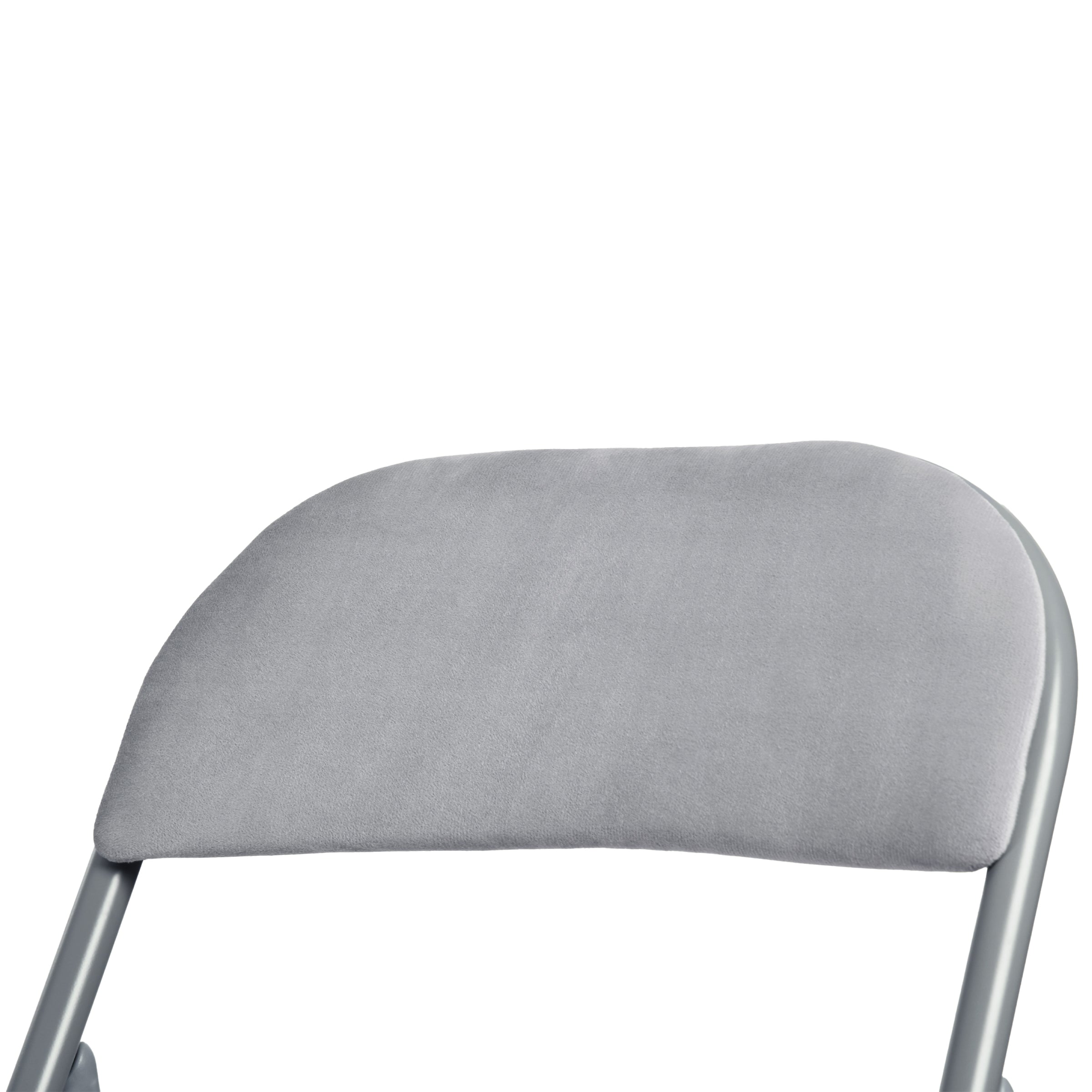 Modern Velvet Folding Chair Set, Light Grey - FAIR VELVET LIGHT GREY 6PCS