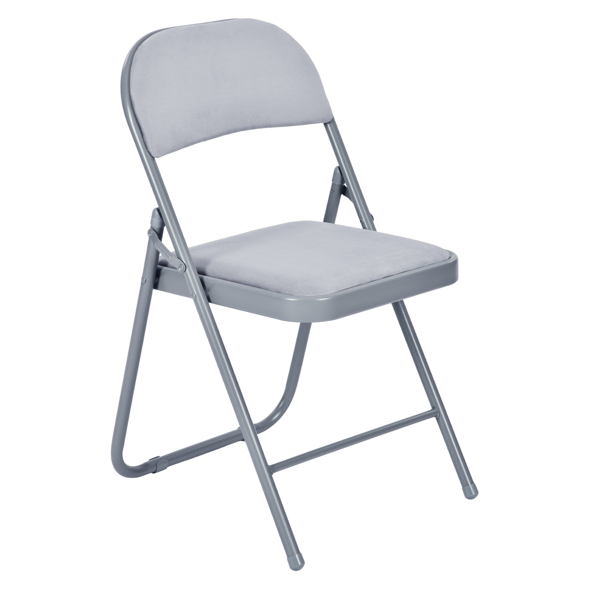 Modern Velvet Folding Chair Set, Light Grey - FAIR VELVET LIGHT GREY 6PCS