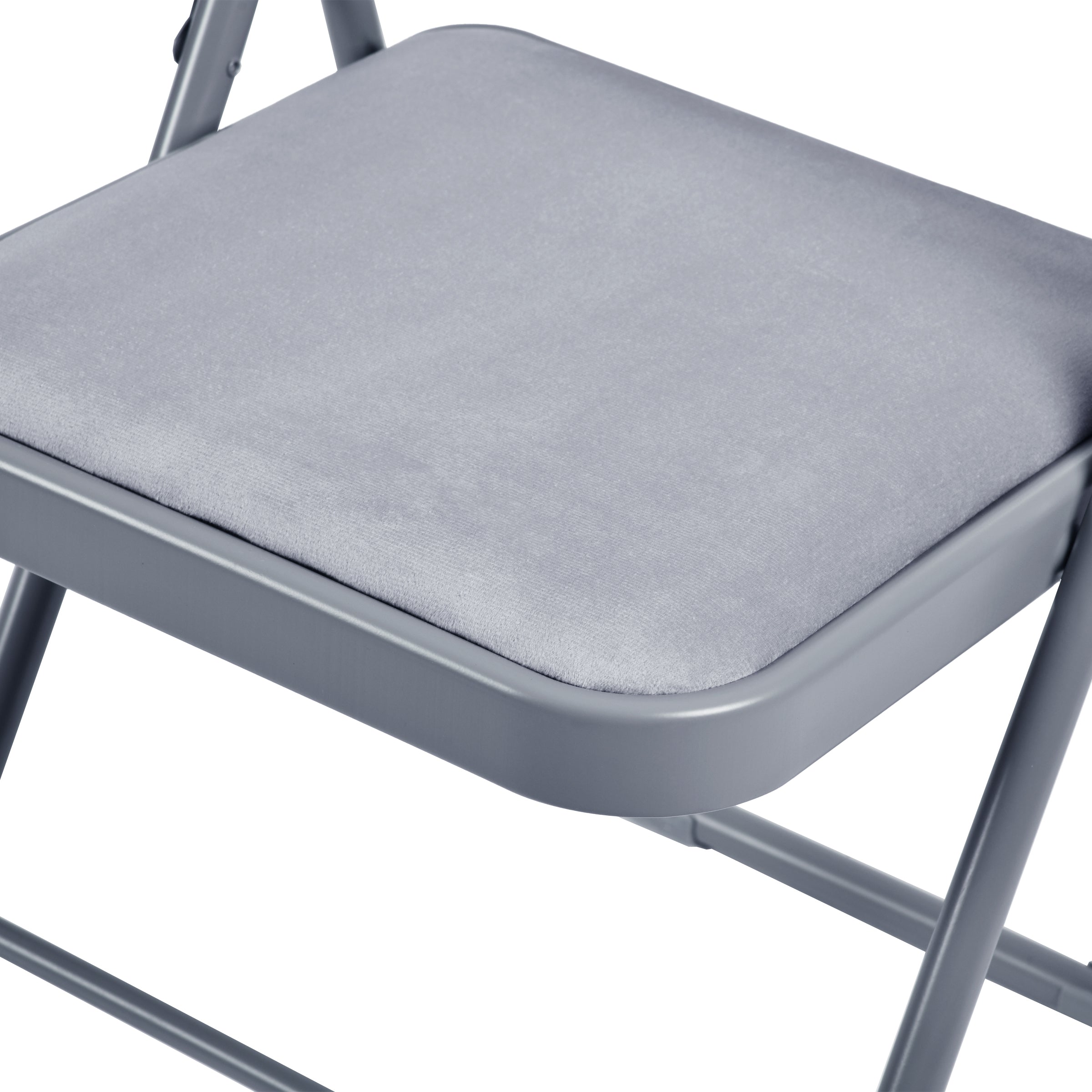 Modern Velvet Folding Chair Set, Light Grey - FAIR VELVET LIGHT GREY 6PCS
