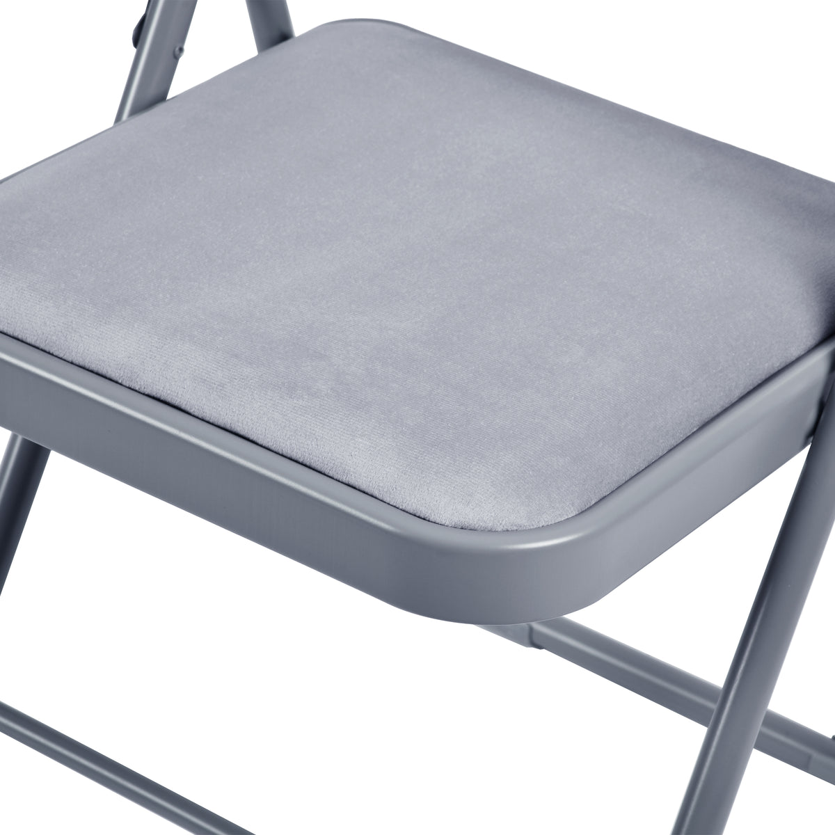 Modern Velvet Folding Chair Set, Light Grey - FAIR VELVET LIGHT GREY 6PCS