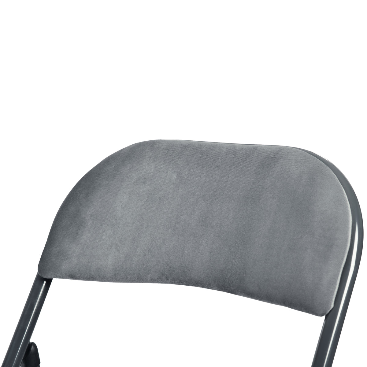 Modern Velvet Folding Chair, Steel Frame - FAIR VELVET GREY
