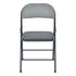 Modern Velvet Folding Chair, Steel Frame - FAIR VELVET GREY