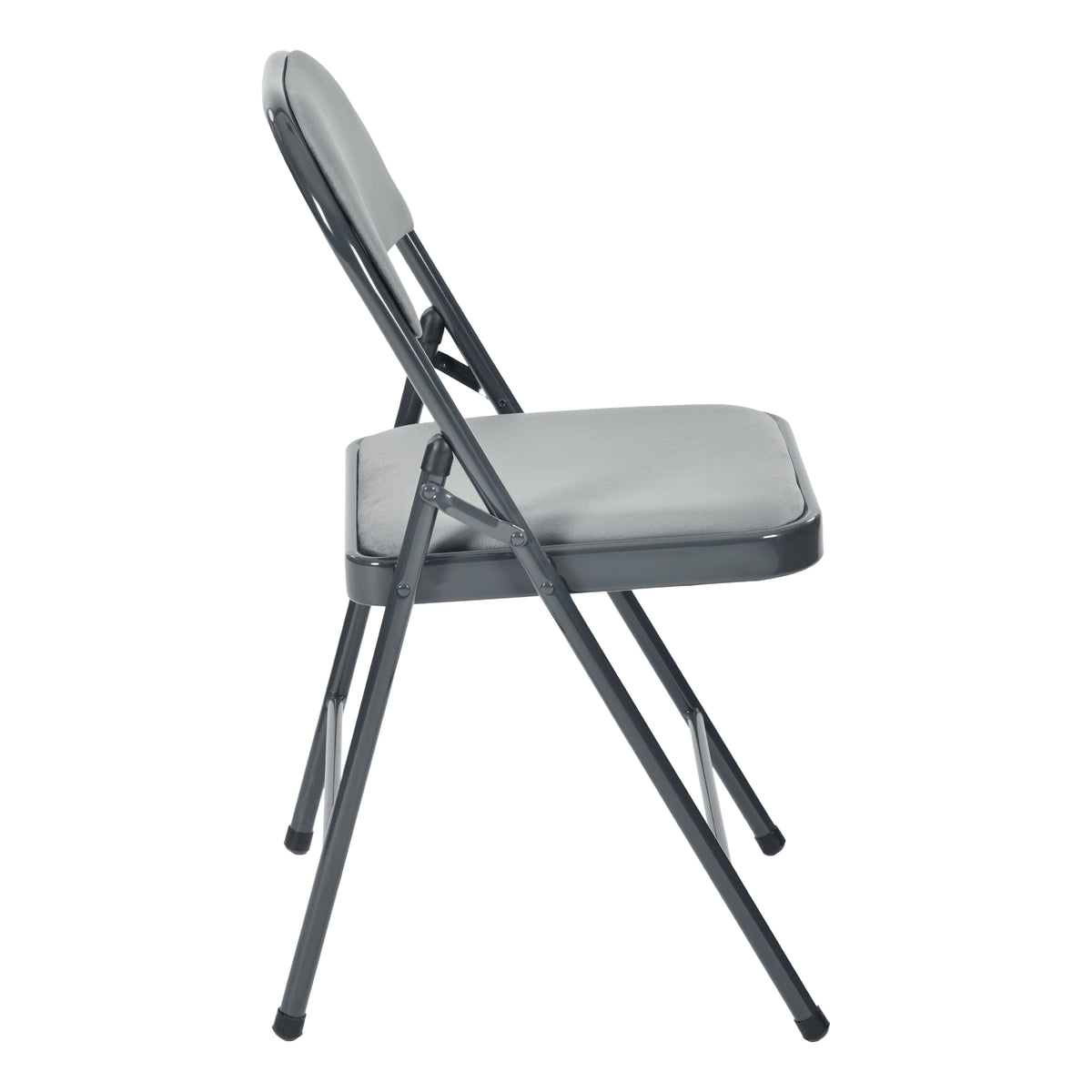 Modern Velvet Folding Chair, Steel Frame - FAIR VELVET GREY