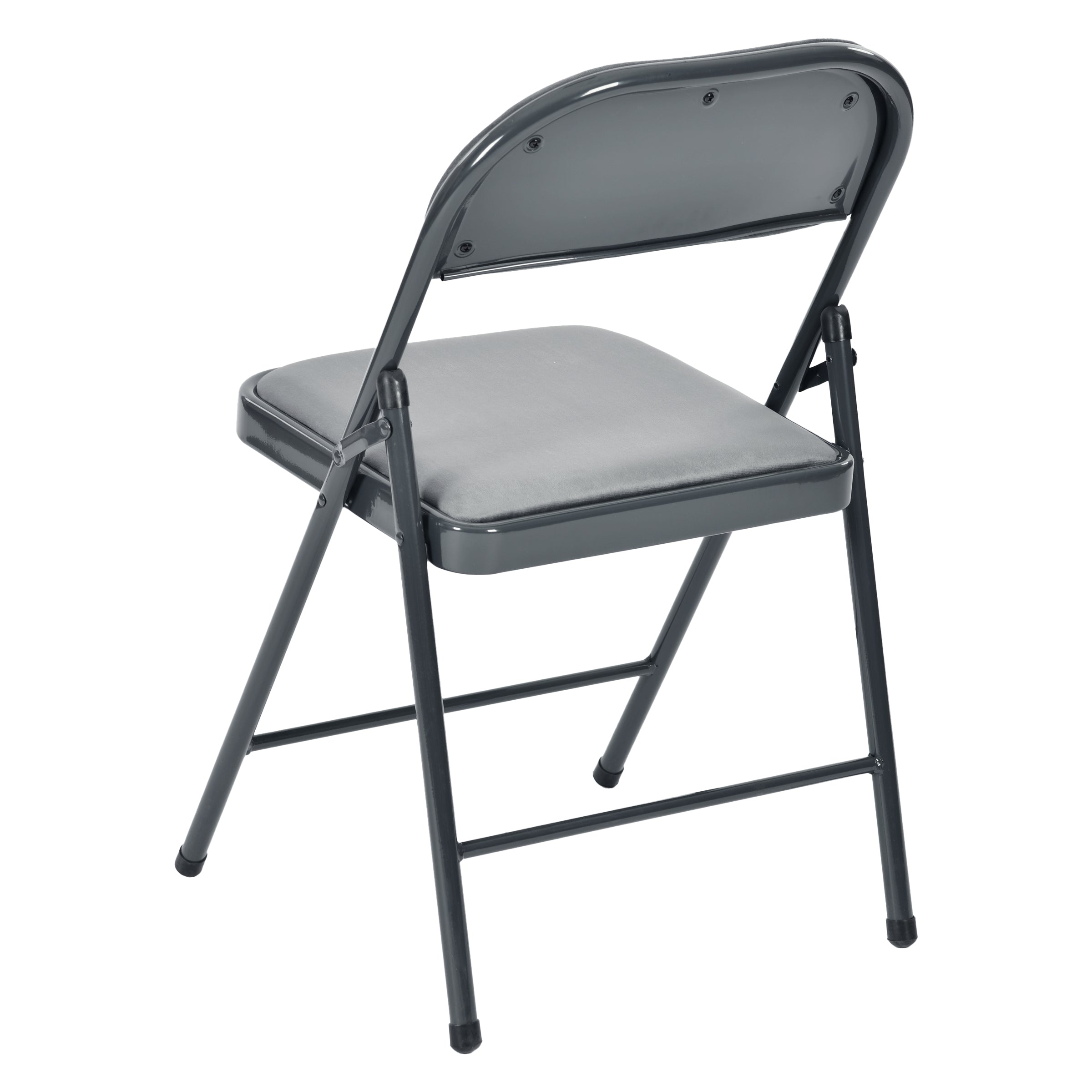 Modern Velvet Folding Chair, Steel Frame - FAIR VELVET GREY