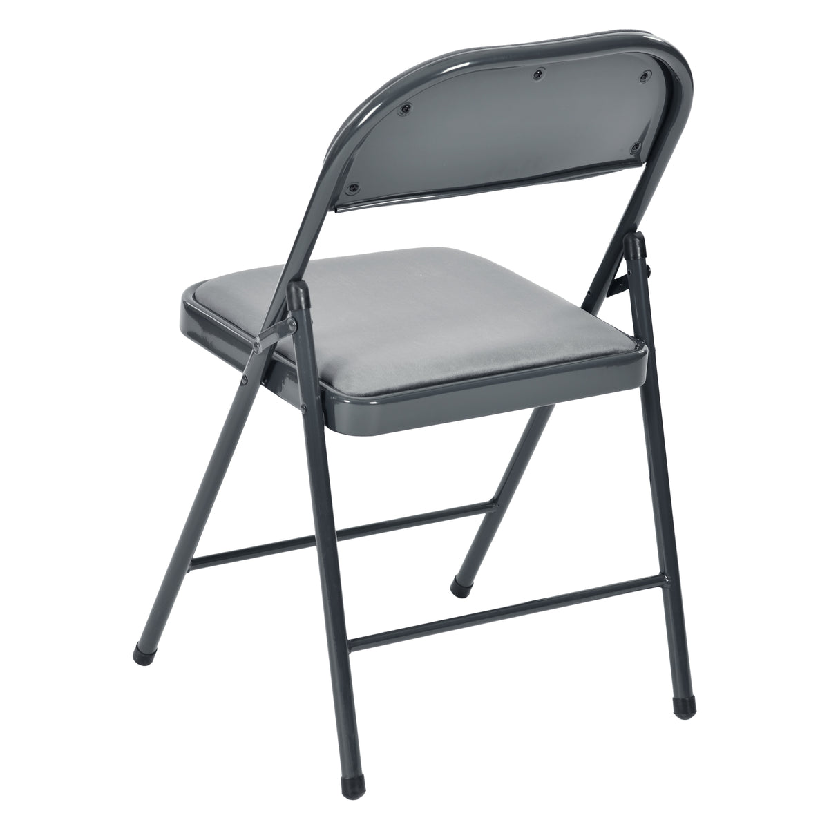 Modern Velvet Folding Chair, Steel Frame - FAIR VELVET GREY