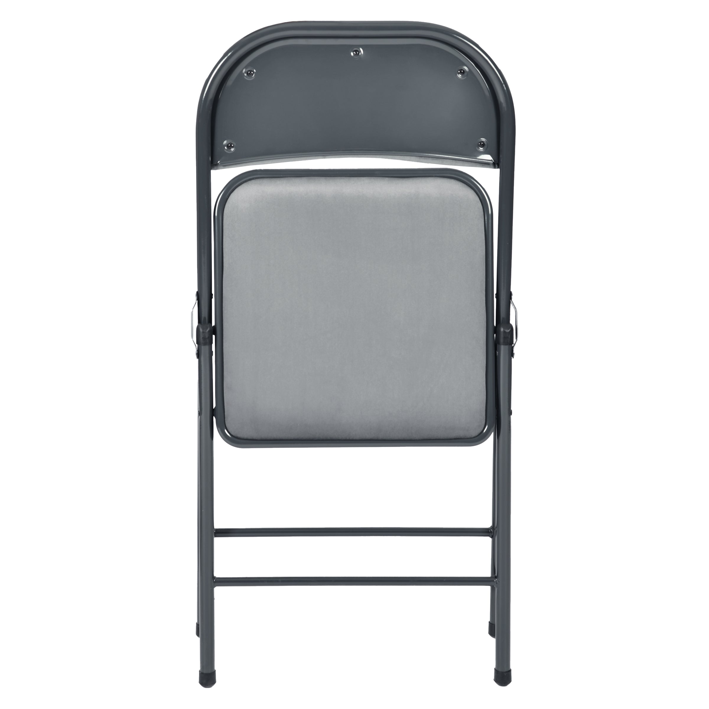 Modern Velvet Folding Chair, Steel Frame - FAIR VELVET GREY