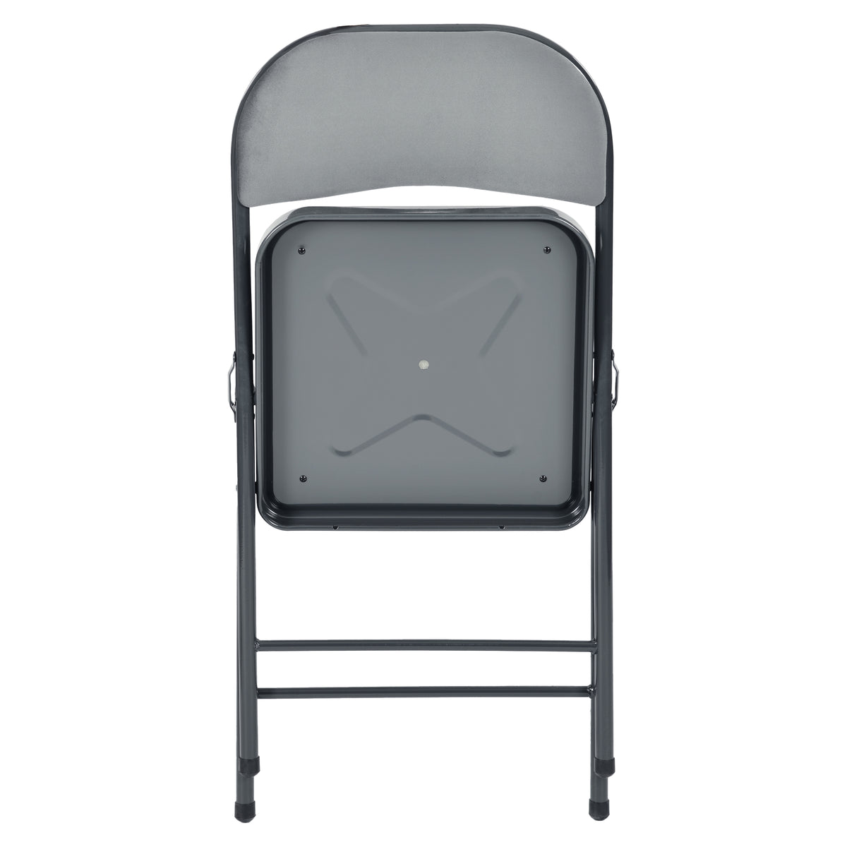 Modern Velvet Folding Chair, Steel Frame - FAIR VELVET GREY