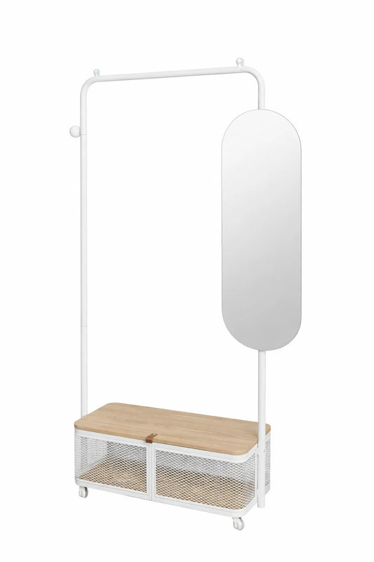 Modern Natural Valet, MDF Mirror Storage - CHIKK