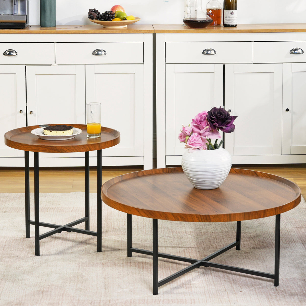 Modern Brown Accent, Steel Frame Table - HEAL BROWN