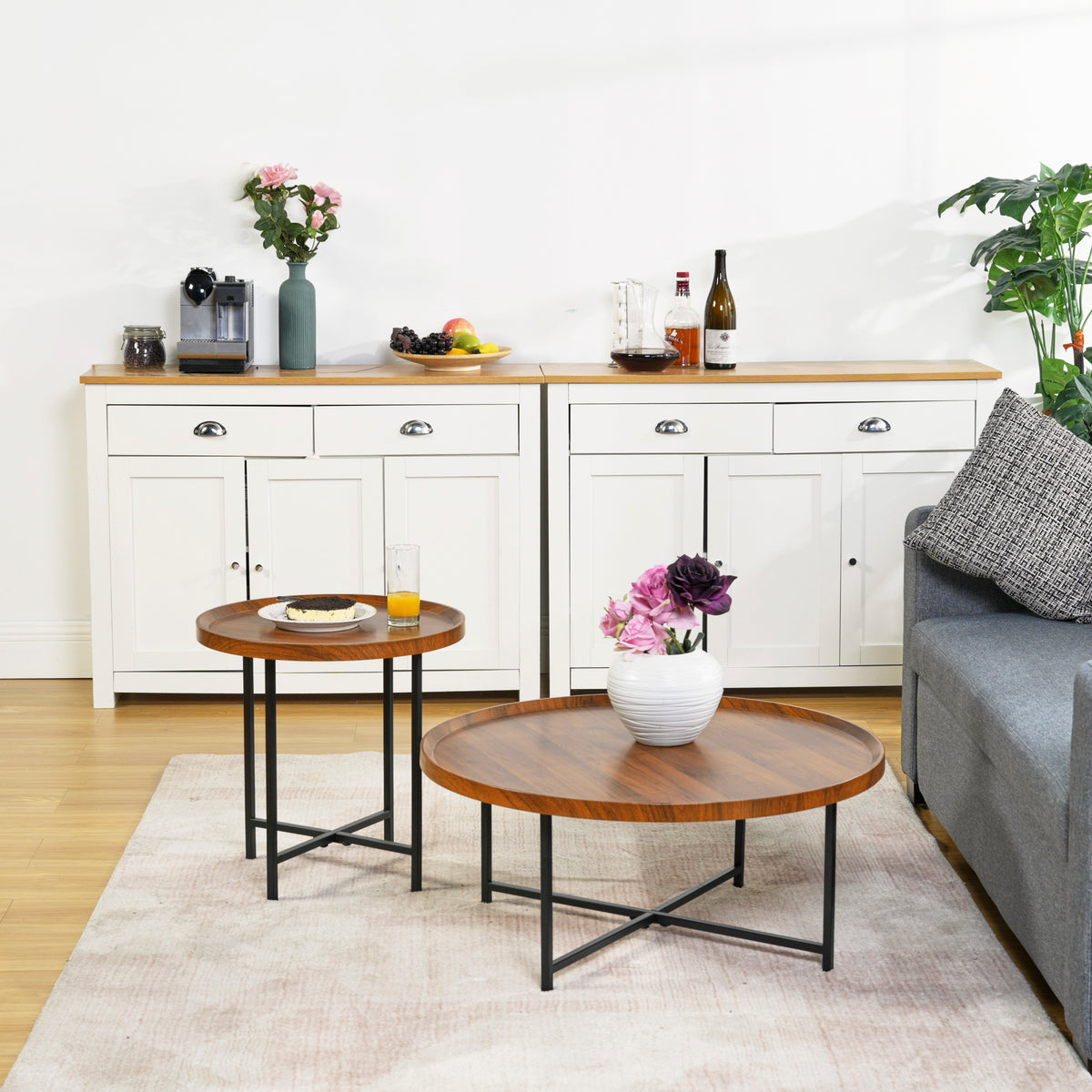 Modern Brown Accent, Steel Frame Table - HEAL BROWN