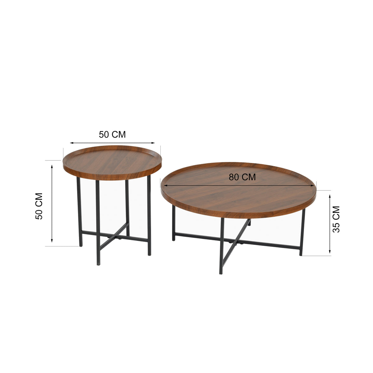 Modern Brown Accent, Steel Frame Table - HEAL BROWN