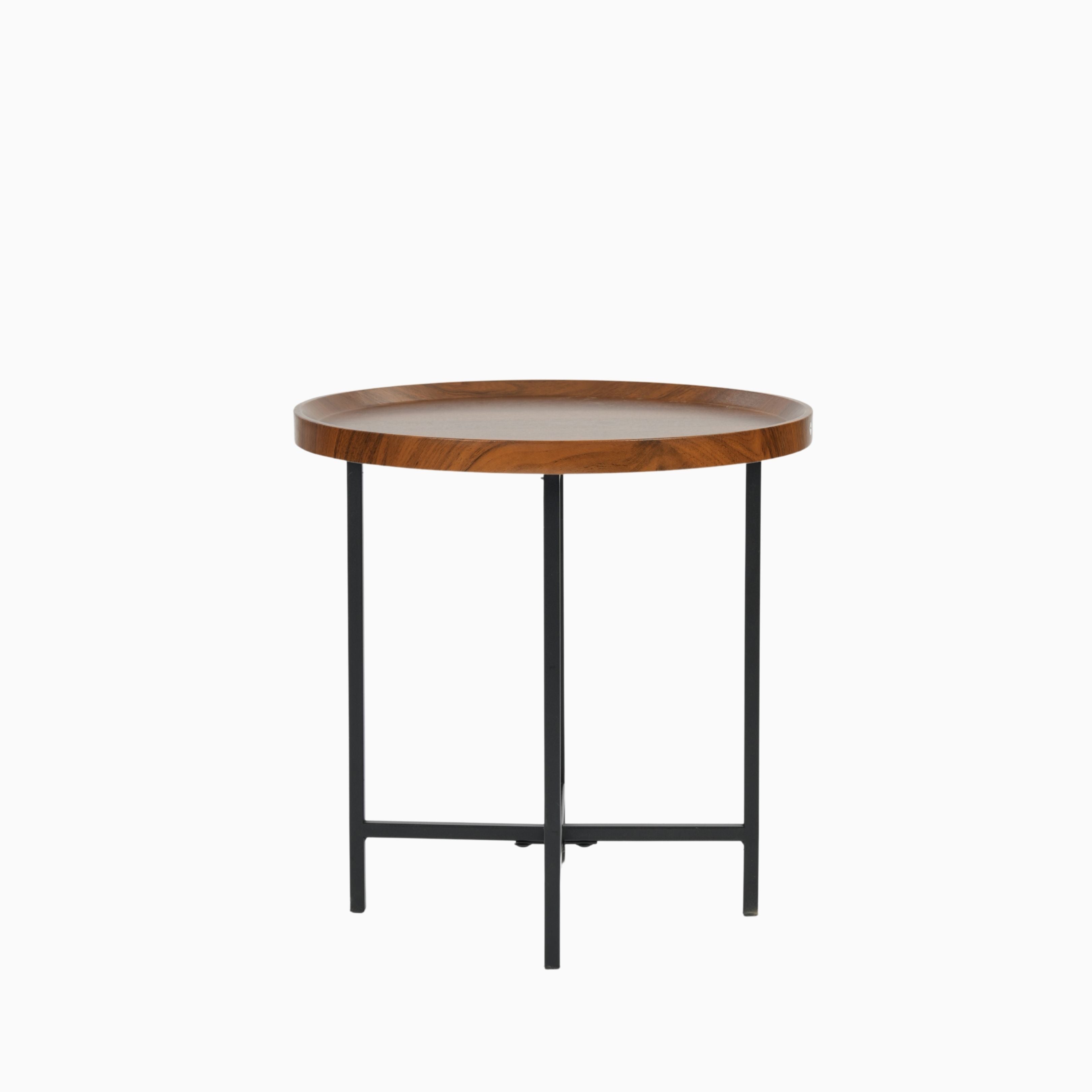 Modern Brown Accent, Steel Frame Table - HEAL BROWN