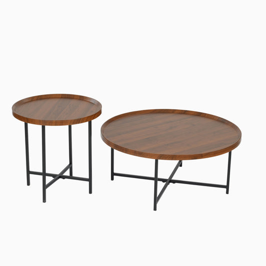 Modern Brown Accent, Steel Frame Table - HEAL BROWN