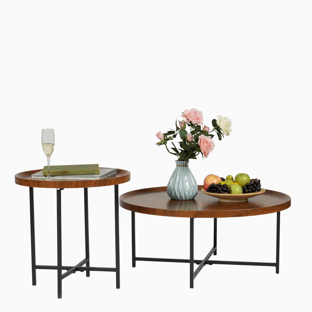 Modern Brown Accent, Steel Frame Table - HEAL BROWN